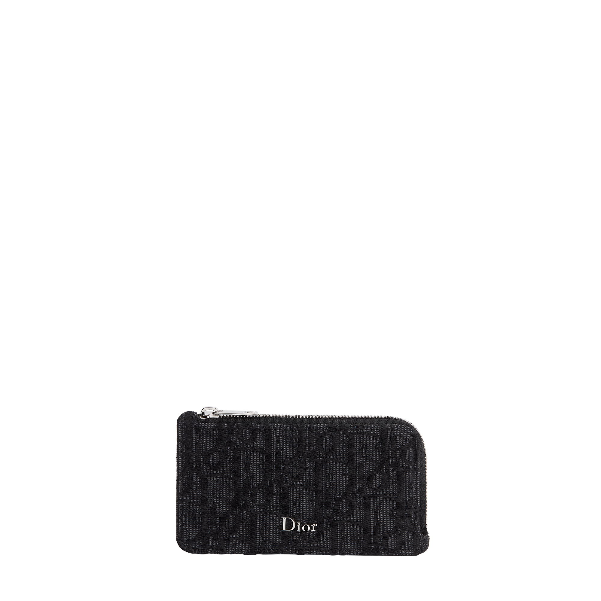 Zipped Card Holder Black Dior Oblique Jacquard E01