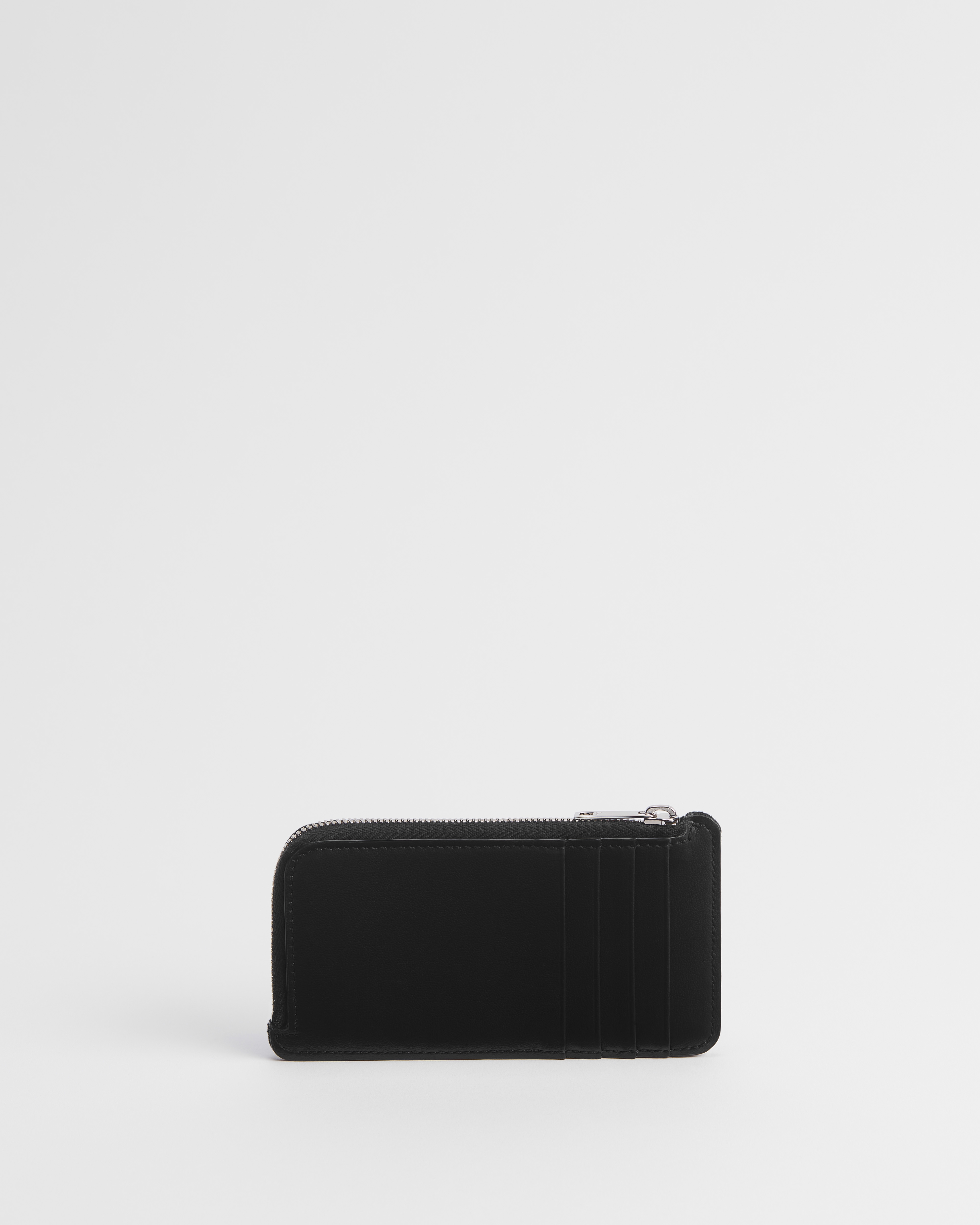 拉鏈卡片套 黑色 Dior Oblique 緹花 E08