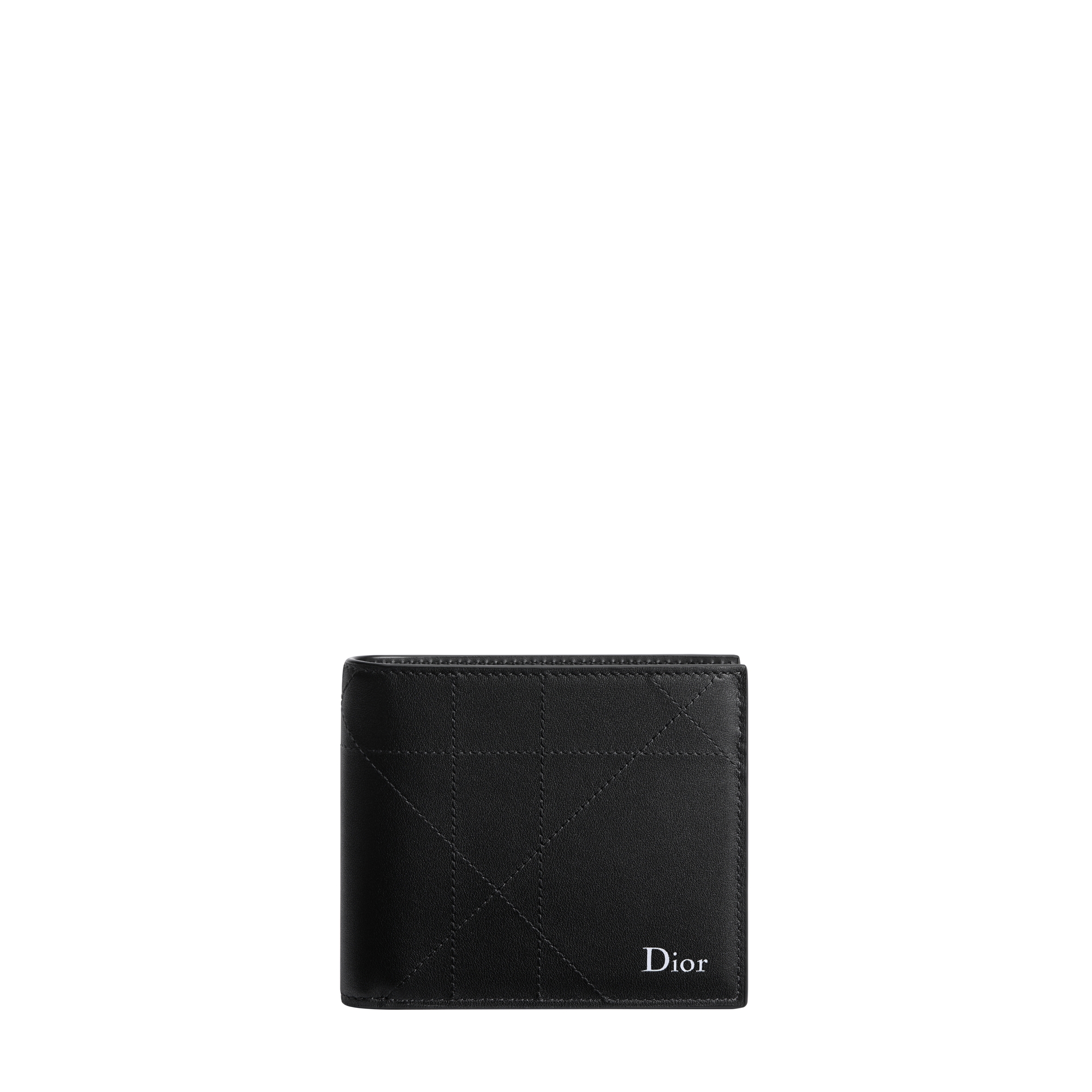 Wallet with Coin Pocket Black Cannage Calfskin | DIOR