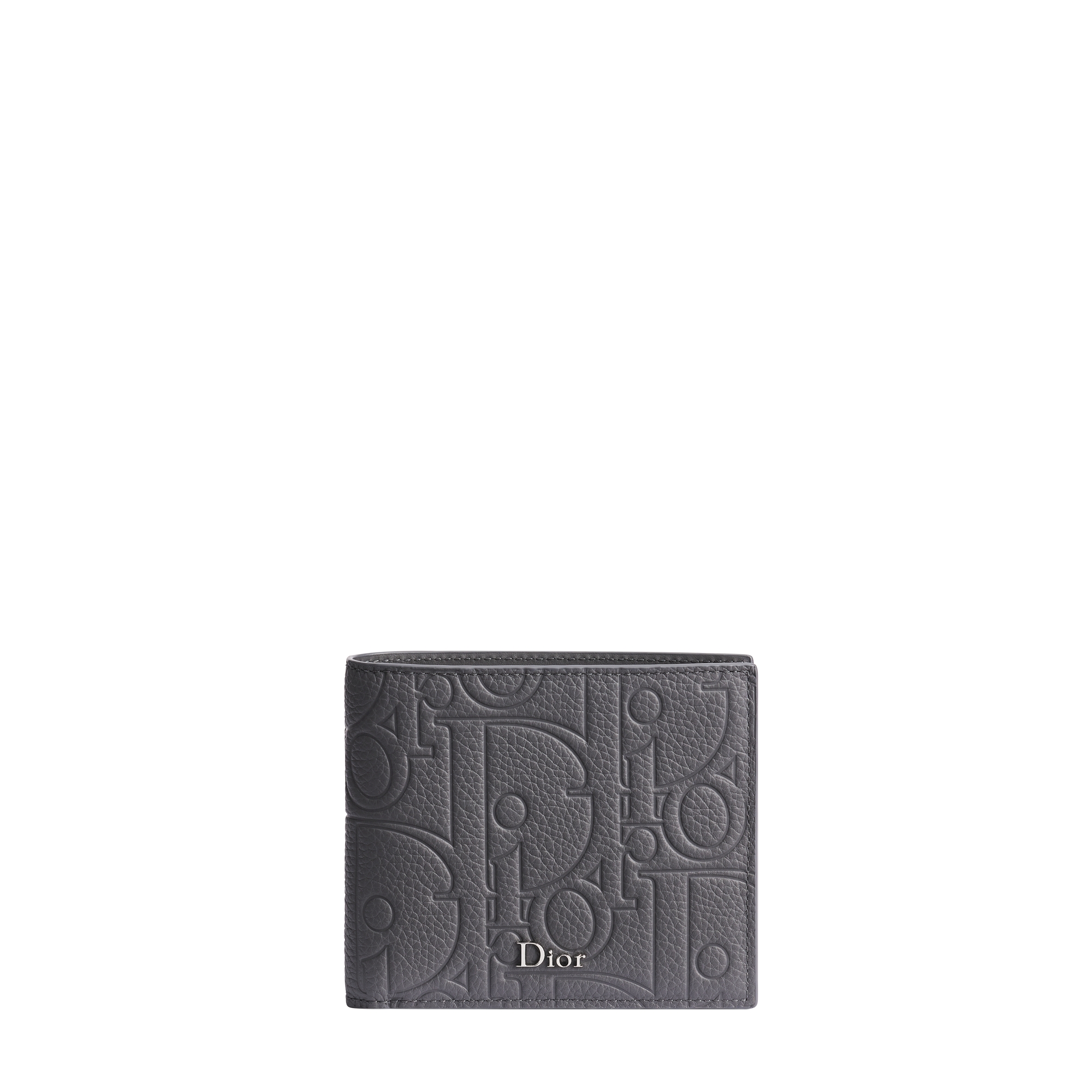 Wallet with Coin Pocket Gris Flanelle Dior Gravity Grained Leather