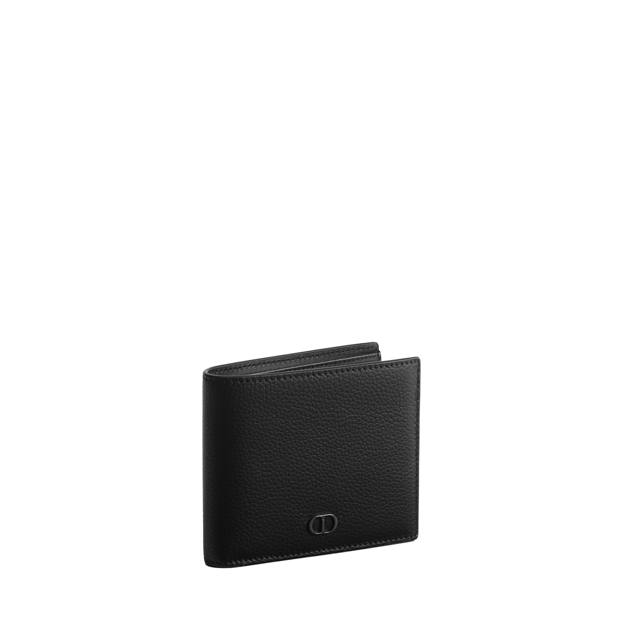 CD Icon Bifold Wallet Black Grained Calfskin E03