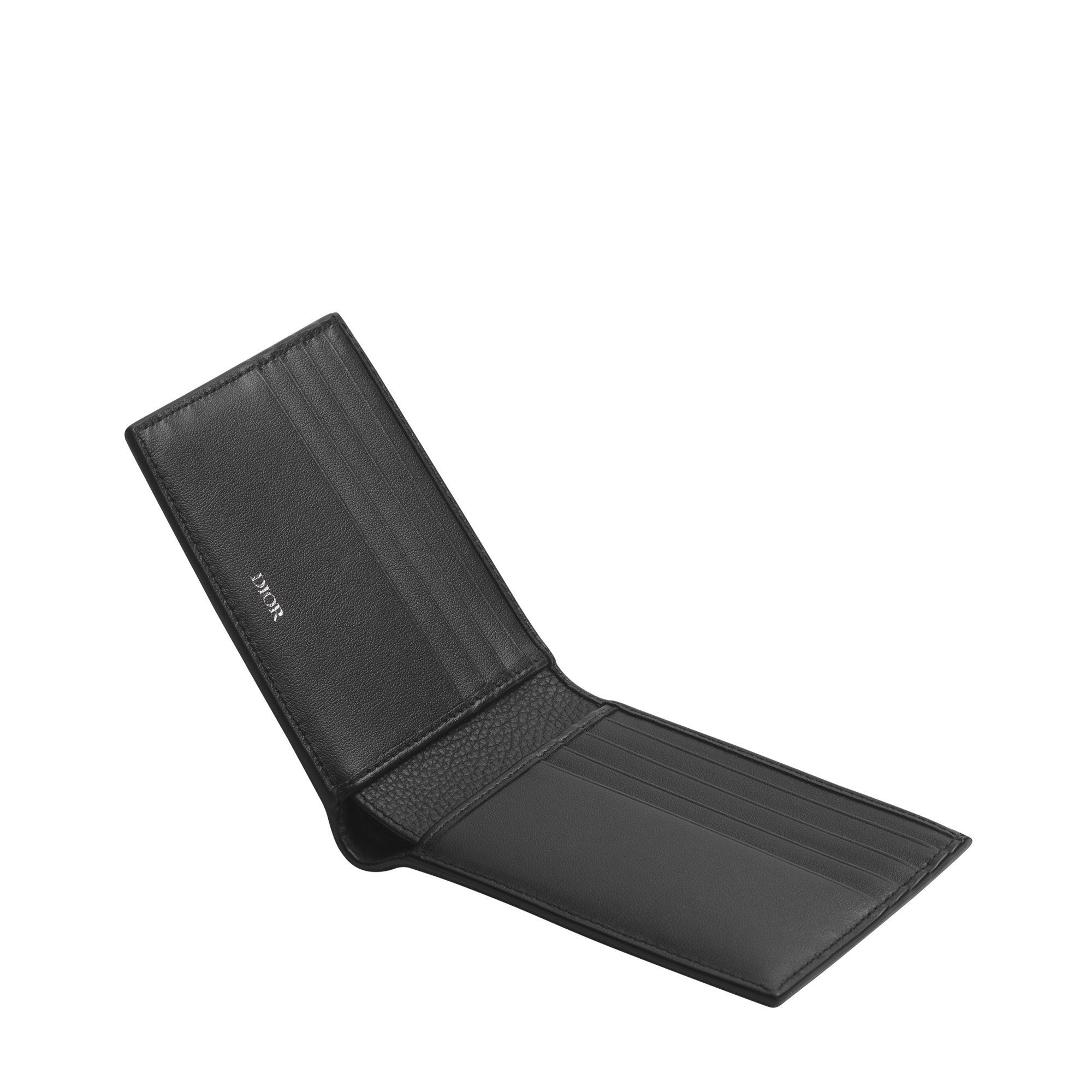 CD Icon Bifold Wallet Black Grained Calfskin E06