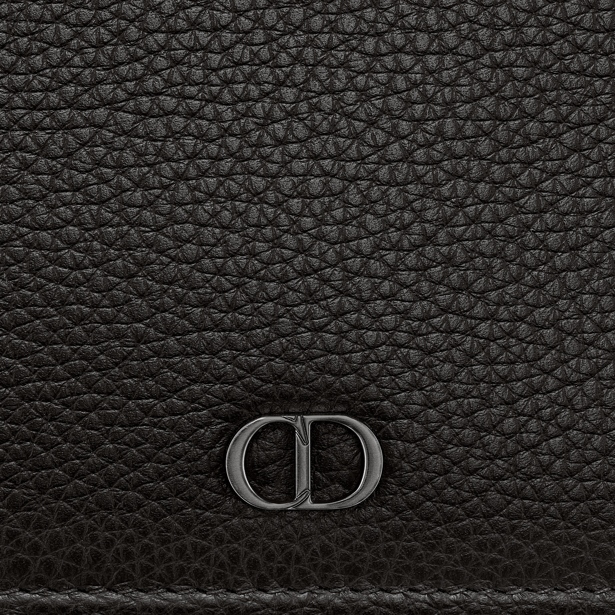 Bifold-portemonnee met CD Icon-kenmerk Zwart generfd kalfsleer E09