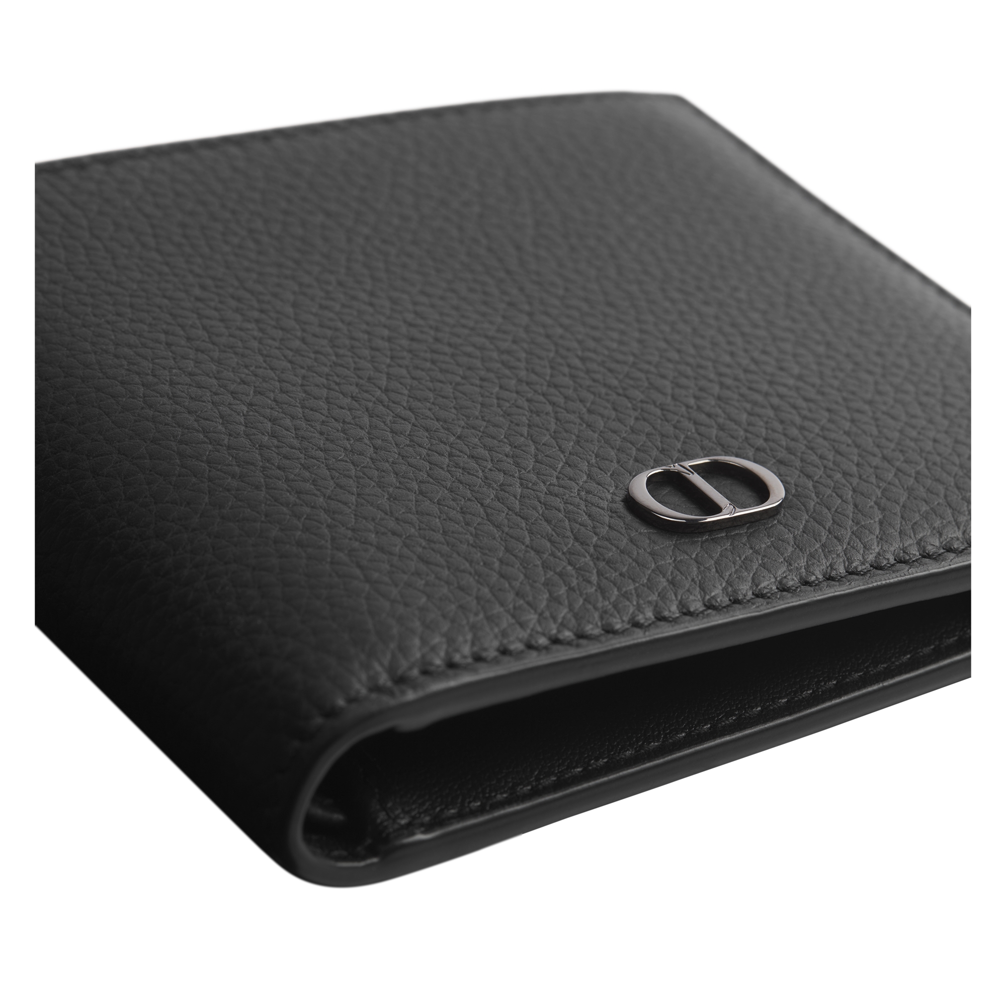 CD Icon Bifold Wallet Black Grained Calfskin E09
