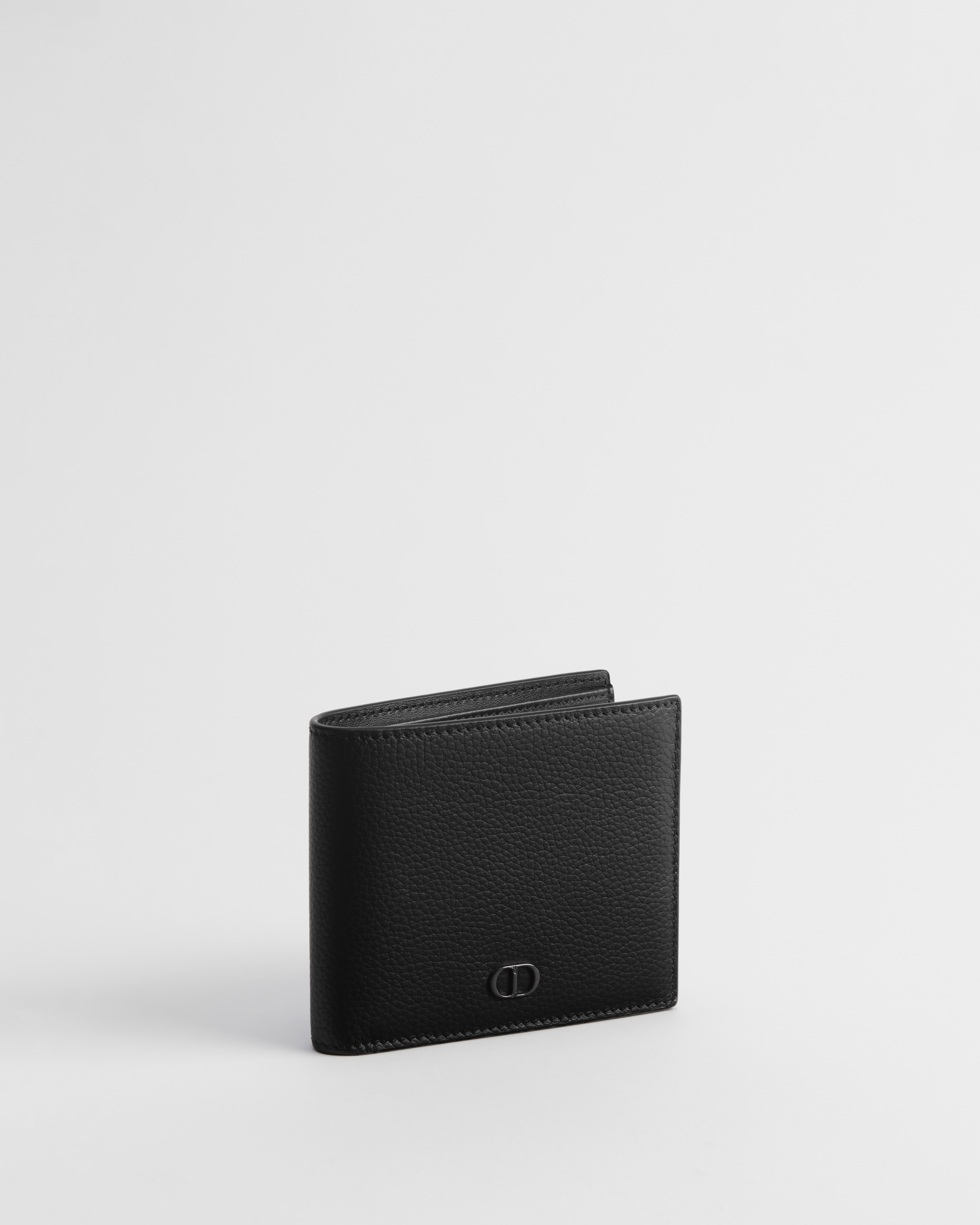 CD Icon Bifold Wallet Black Grained Calfskin E03