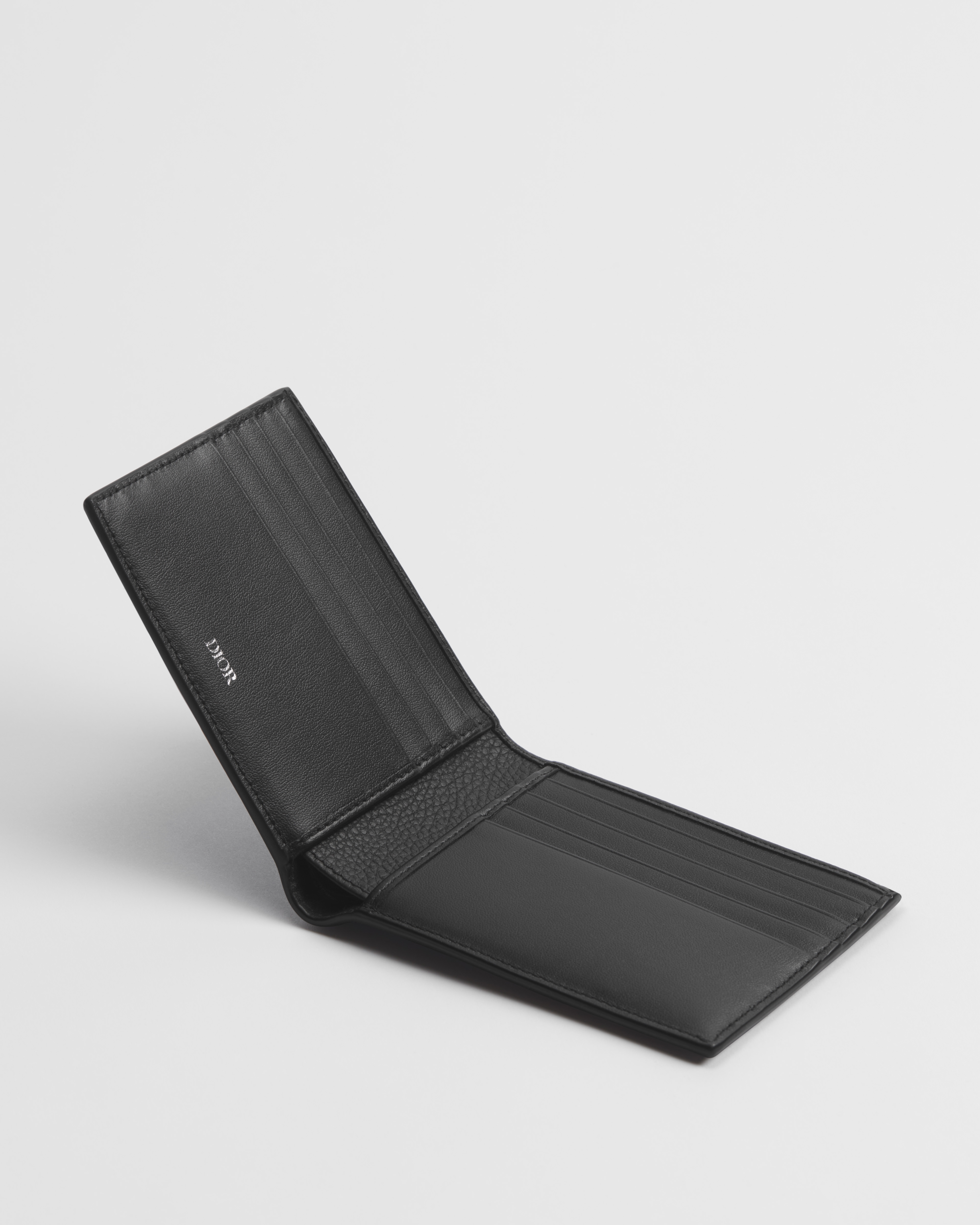 CD Icon Bifold Wallet Black Grained Calfskin E06