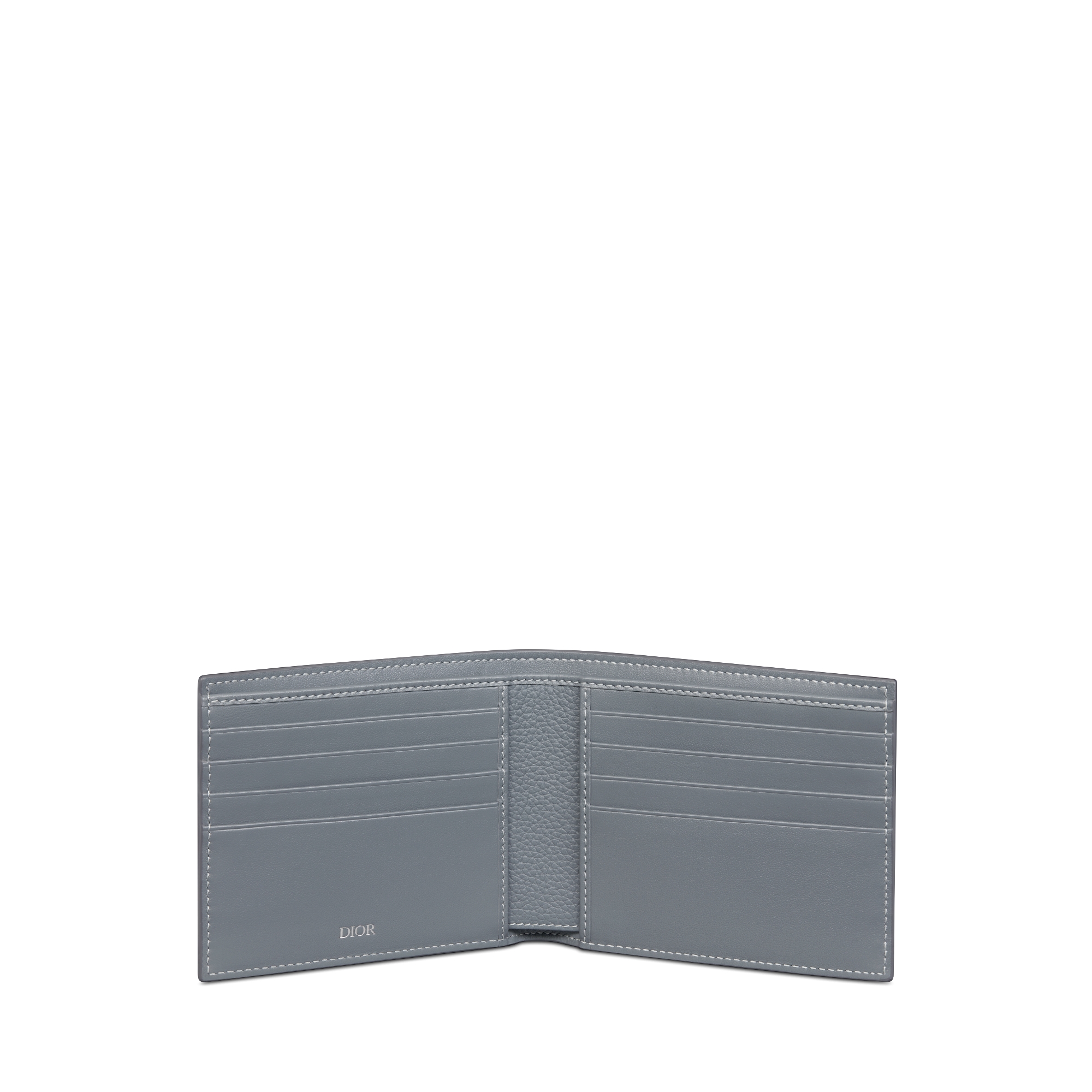 CD Icon Bifold Wallet Deep Gray Grained Calfskin E07