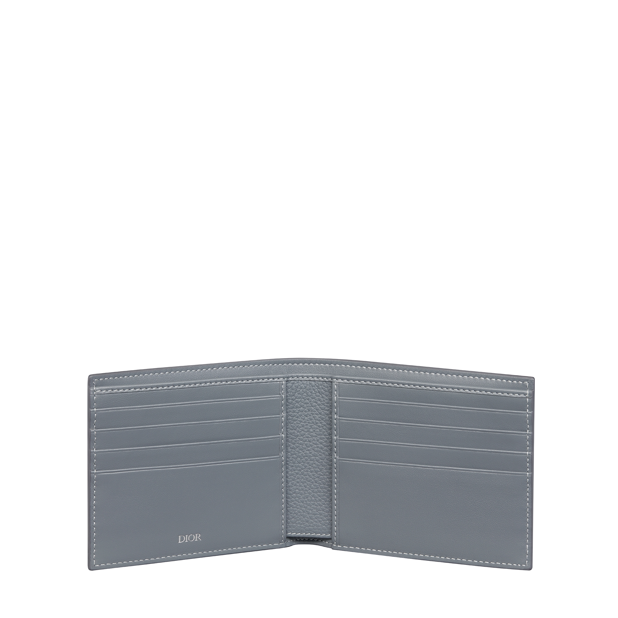 CD Icon Bifold Wallet Deep Gray Grained Calfskin E07