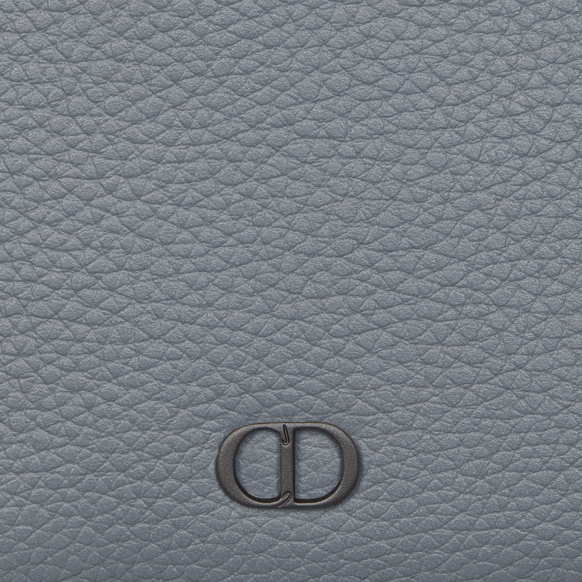 CD Icon Bifold Wallet Deep Gray Grained Calfskin E09