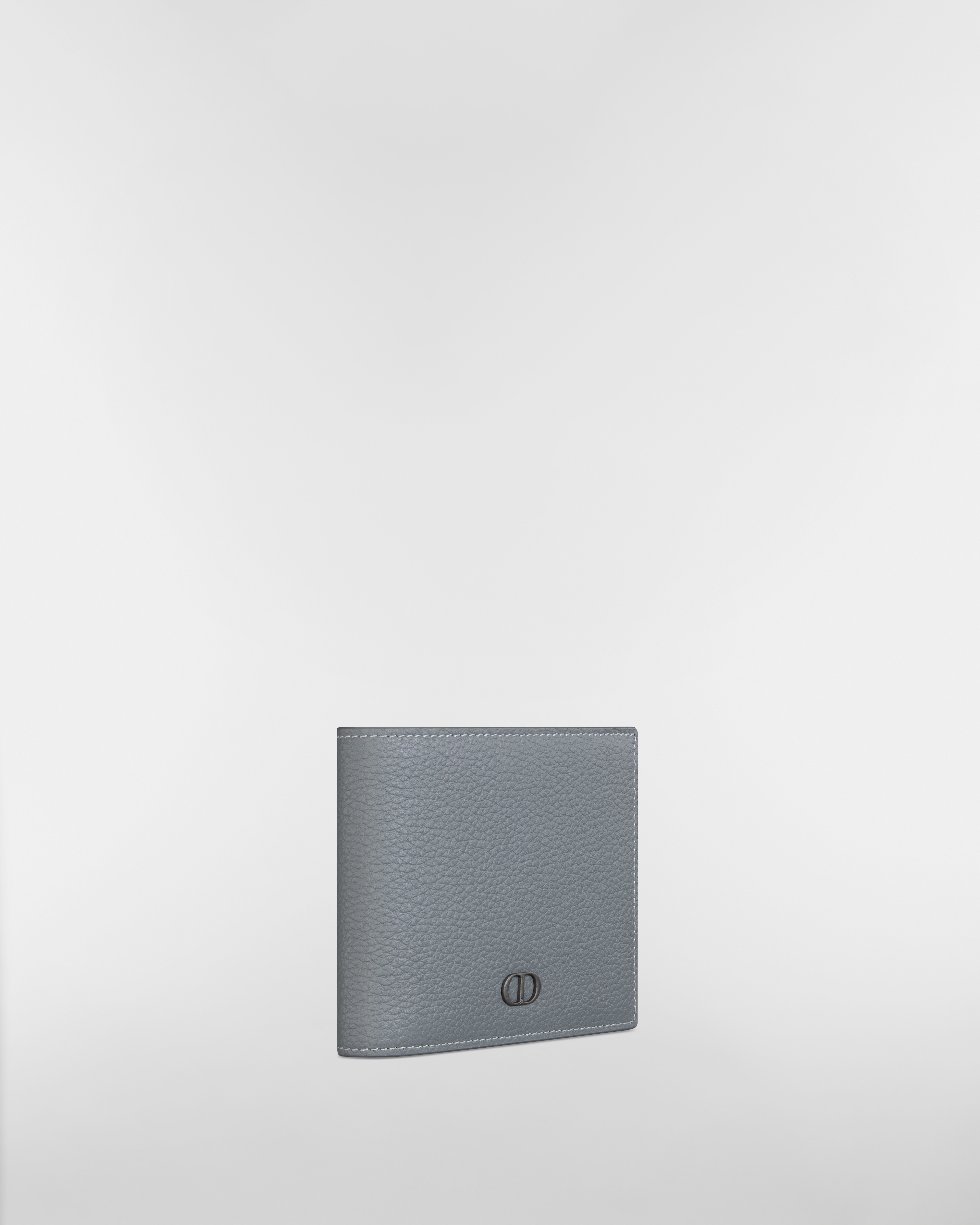 Portafoglio bifold CD Icon Pelle di vitello granulata grigio scuro E03