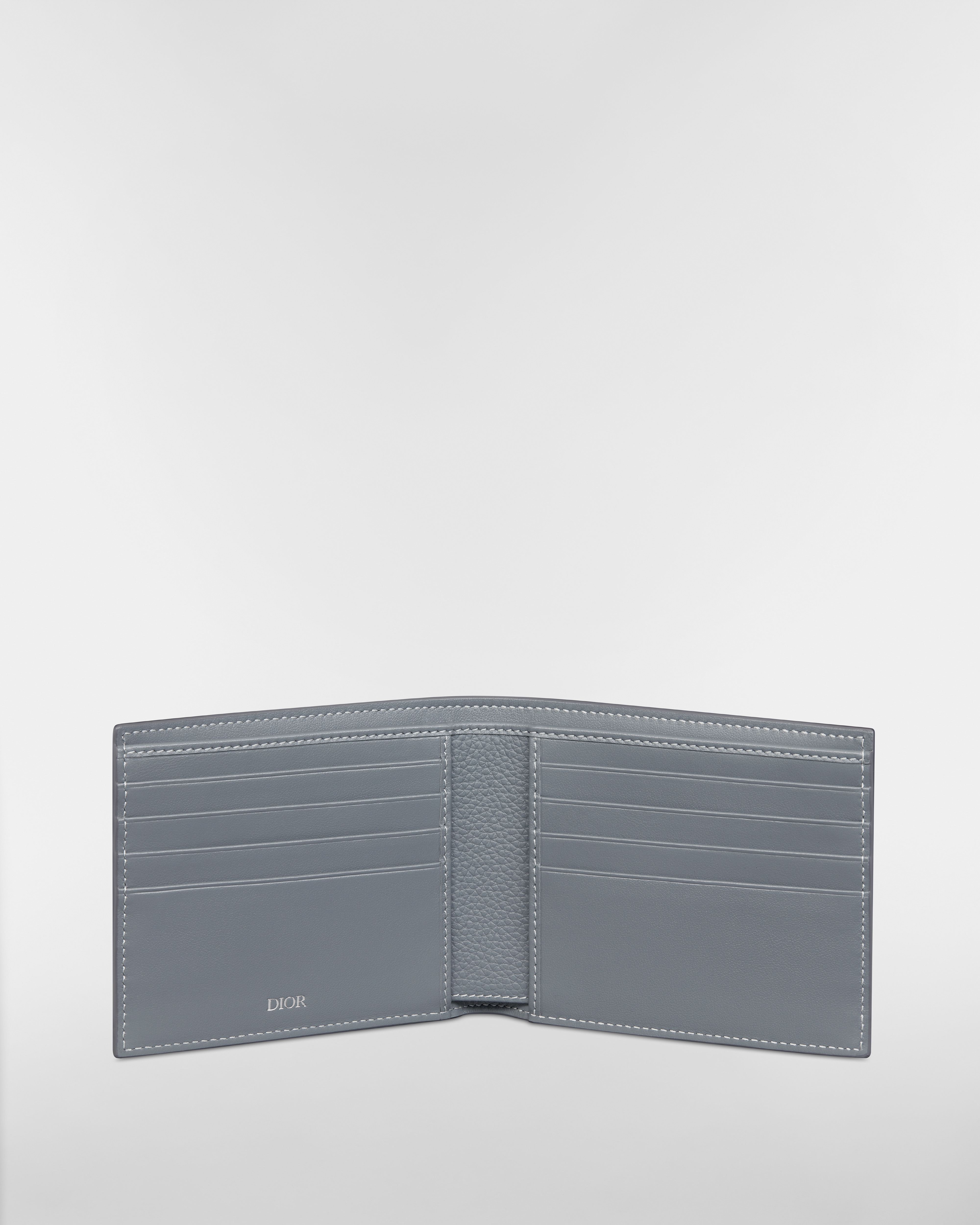 Portafoglio bifold CD Icon Pelle di vitello granulata grigio scuro E07