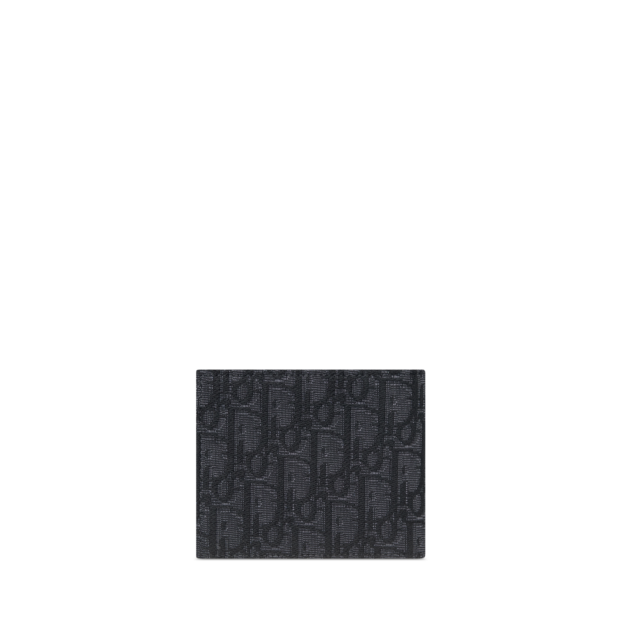 Bifold-Portemonnaie Dior Oblique Jacquard in Schwarz und Dior Mountain Aufnäher in mehreren Farben E08