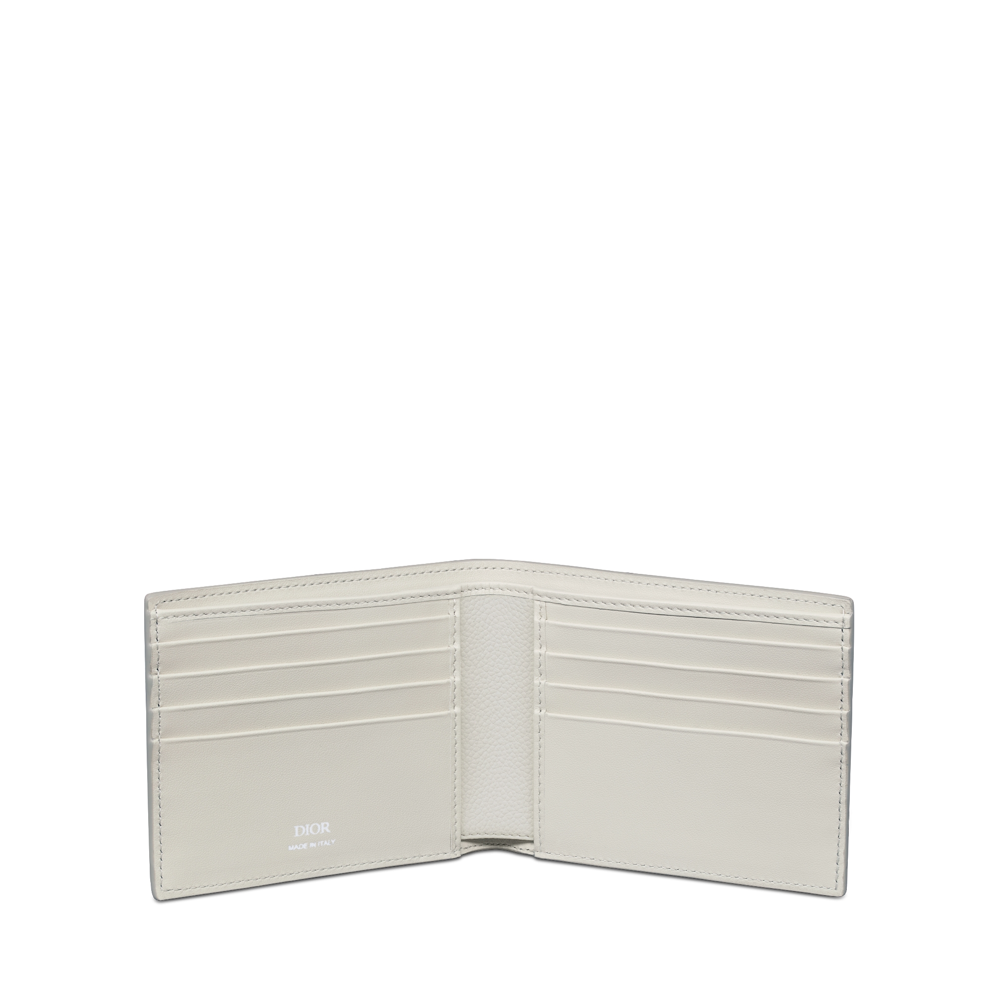 Carteira com duas dobras Couro Dior Gravity Outline bege E07