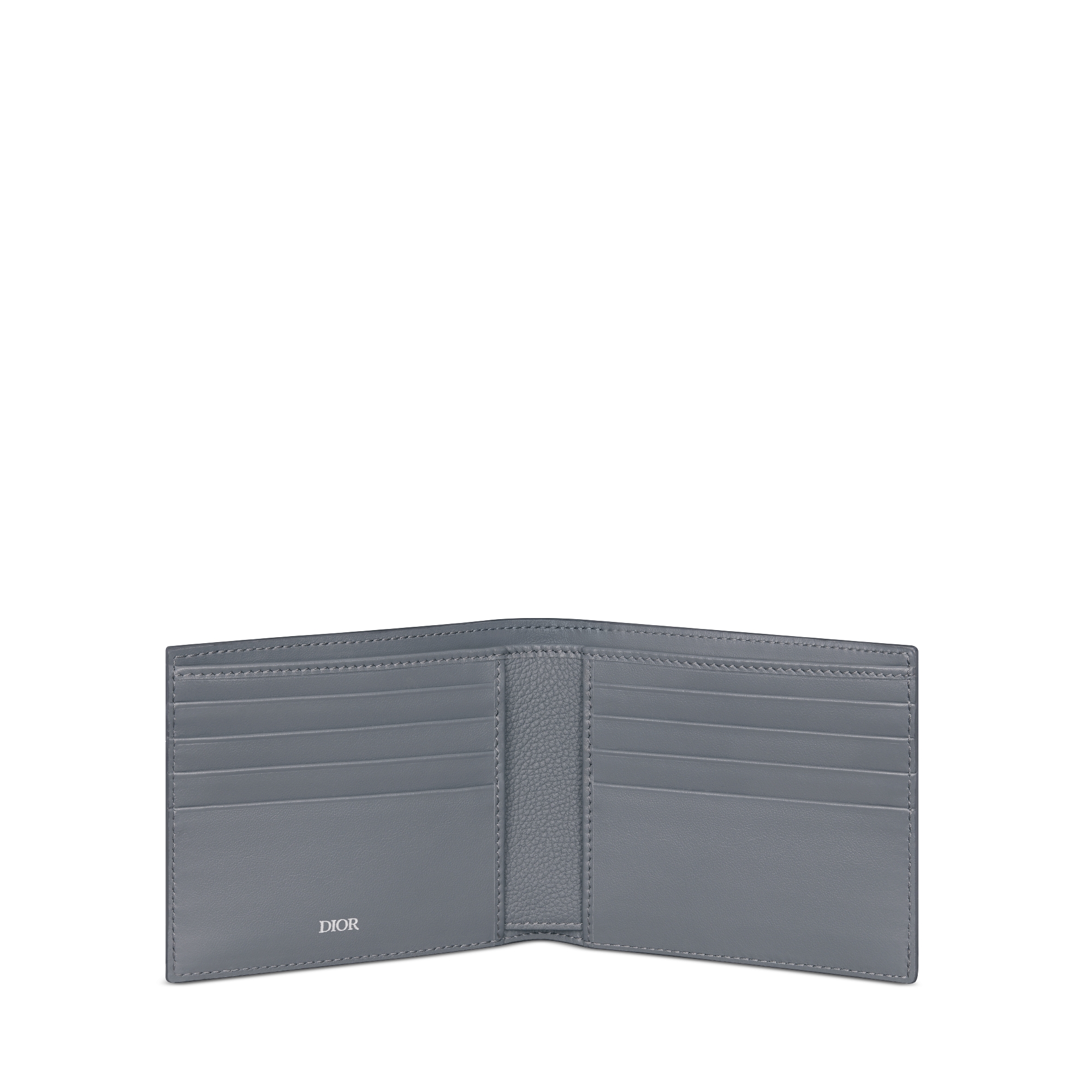 Bifold-Portemonnaie Dior Gravity Leder in sattem Grau E07