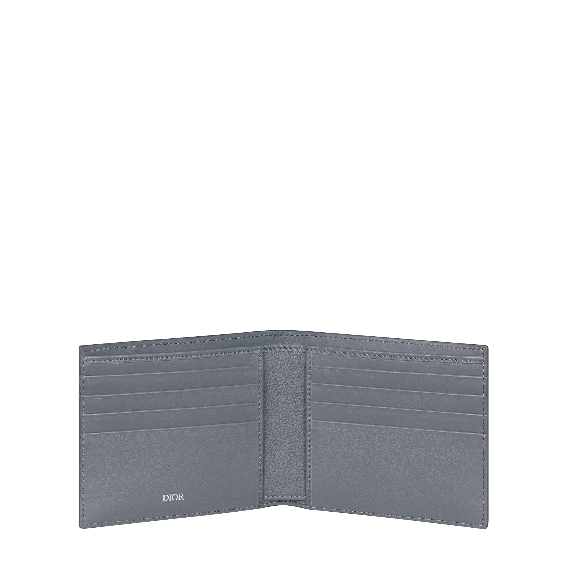 Bifold Wallet Deep Gray Dior Gravity Leather E07