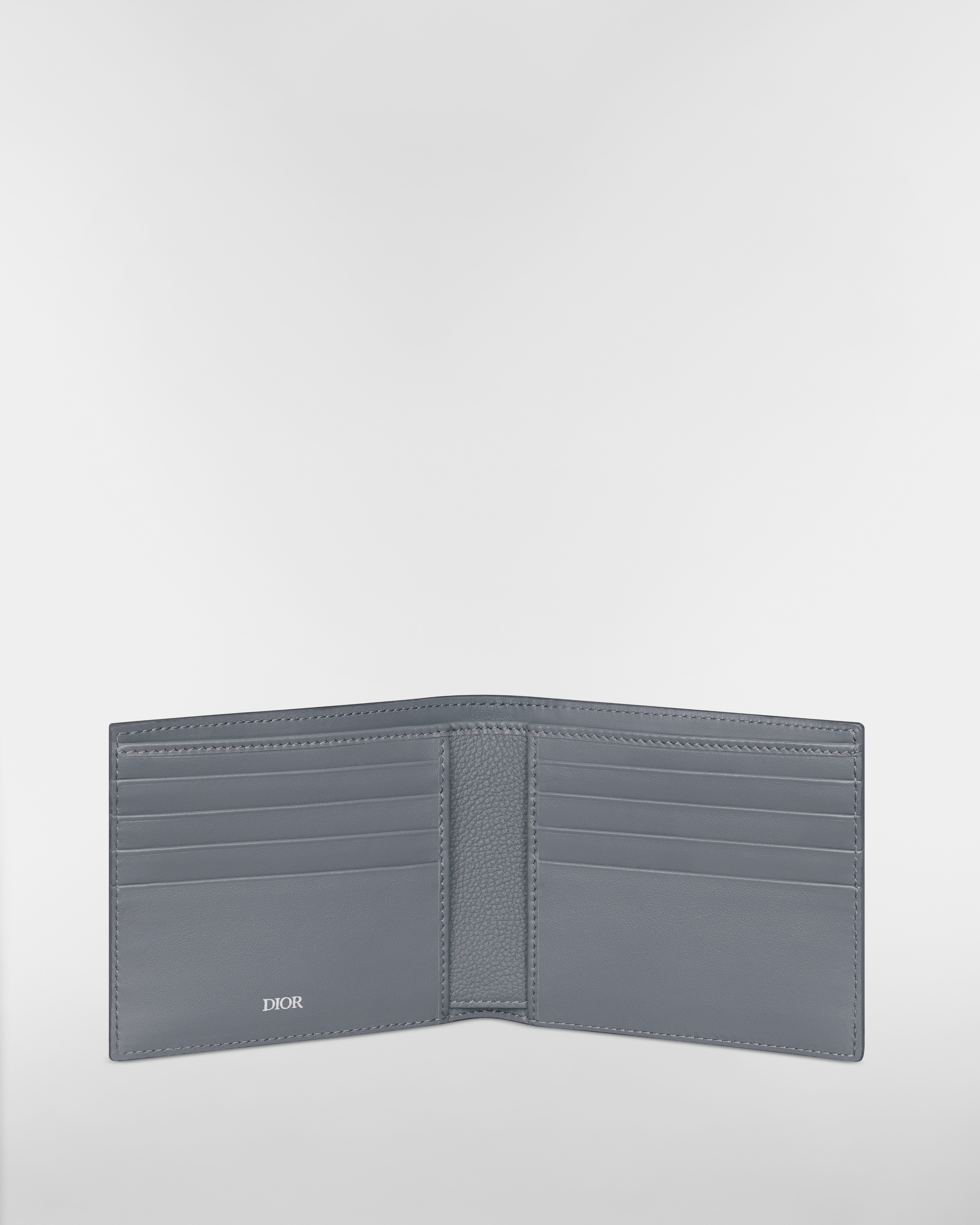 Bifold Wallet Deep Gray Dior Gravity Leather E07