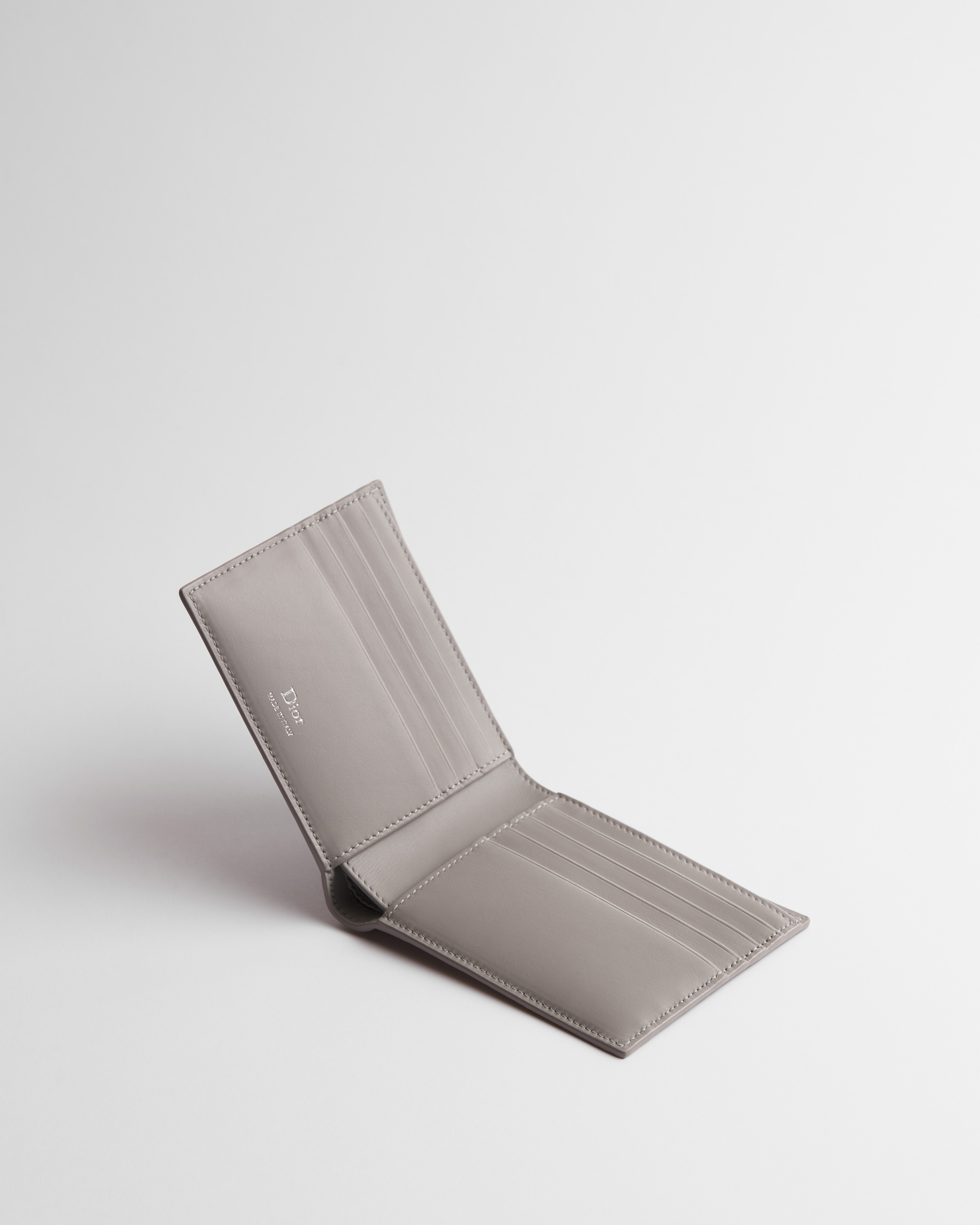 對折短夾 特里亞農灰 Dior Gravity 光滑皮革 E06