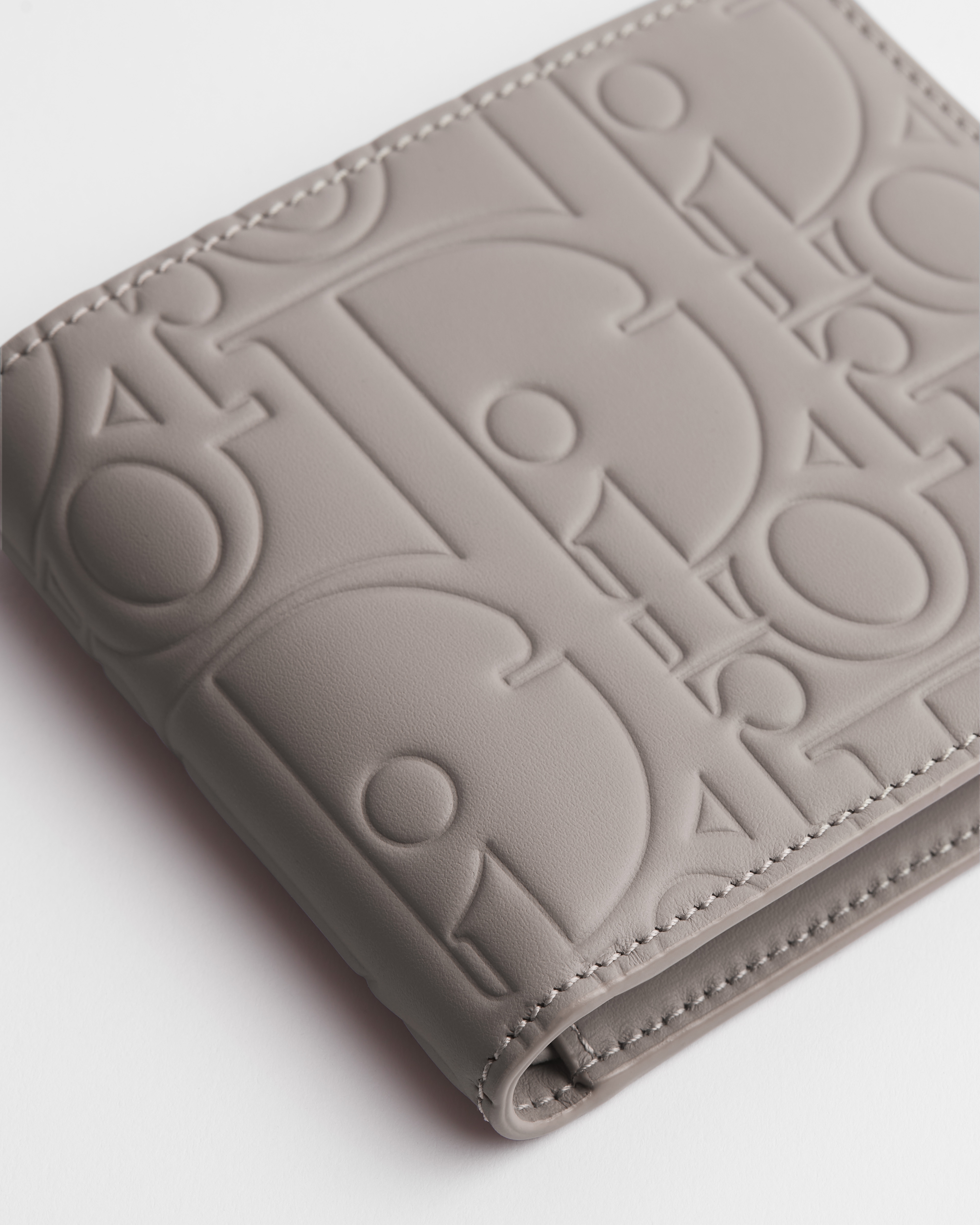 對折短夾 特里亞農灰 Dior Gravity 光滑皮革 E09