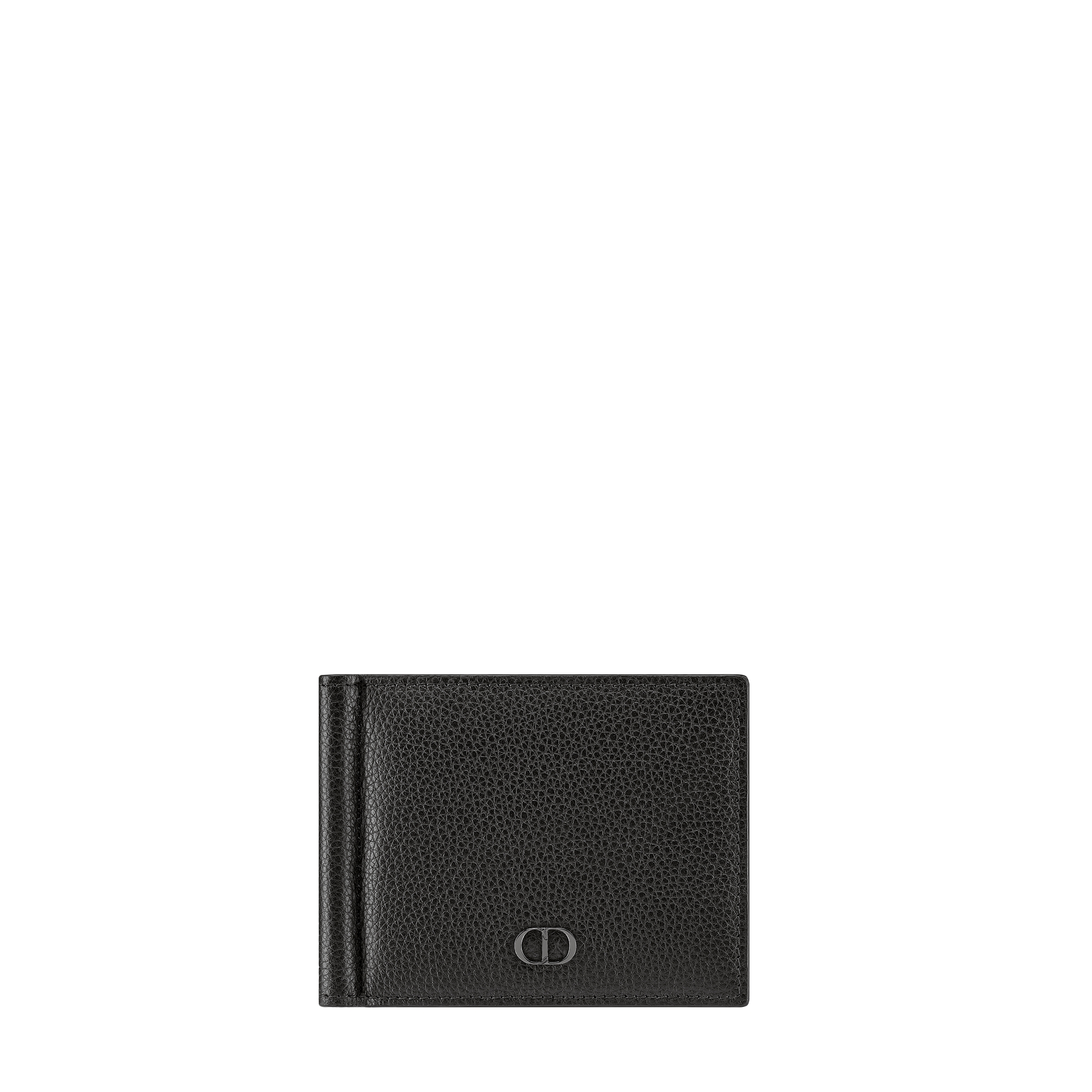 Wallet with Money Clip Black Grained Calfskin with CD Icon Signature E01