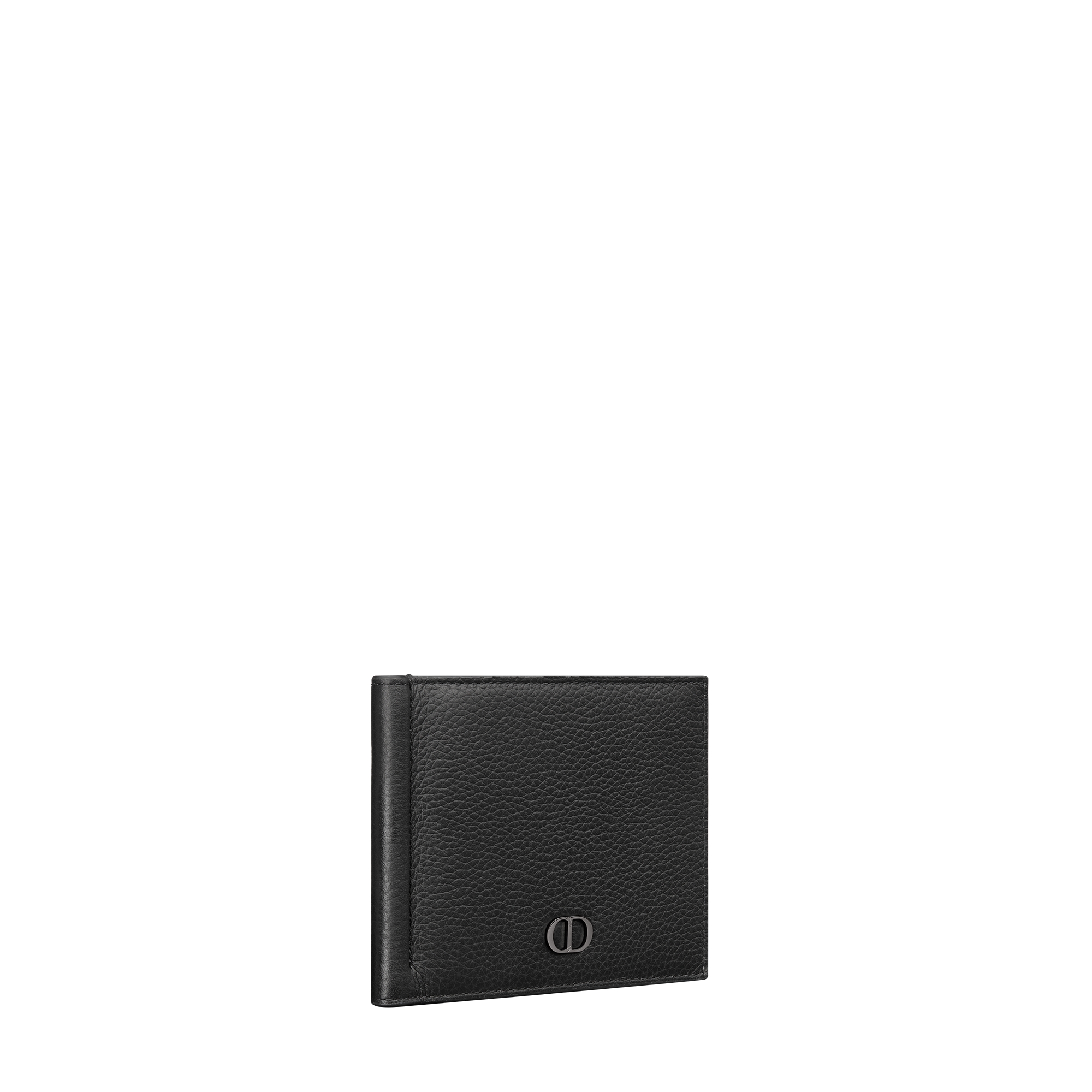 Wallet with Money Clip Black Grained Calfskin with CD Icon Signature E03