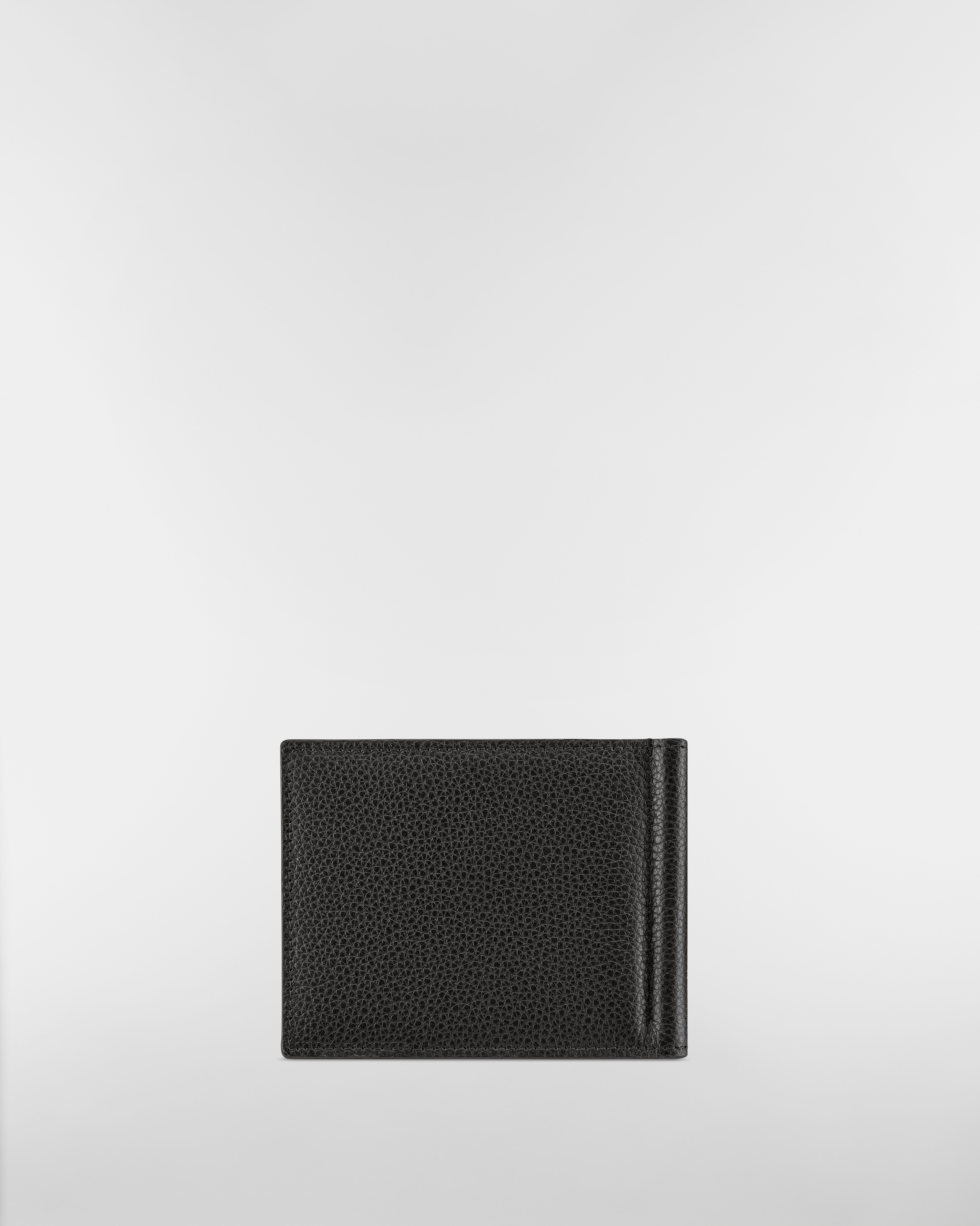 Portemonnaie mit Geldscheinklammer Genarbtes Kalbsleder in Schwarz mit CD Icon Detail E08