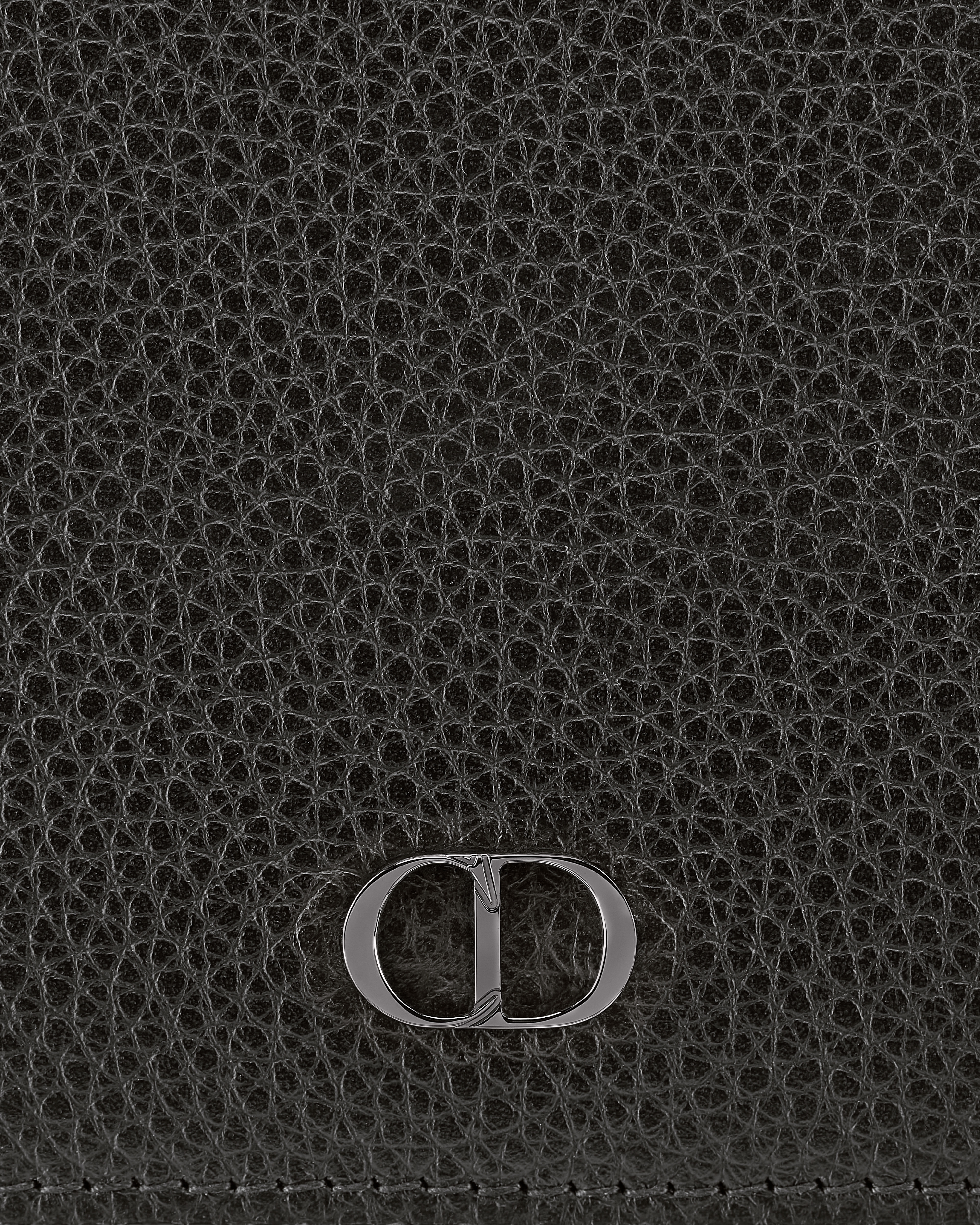 Portemonnaie mit Geldscheinklammer Genarbtes Kalbsleder in Schwarz mit CD Icon Detail E09