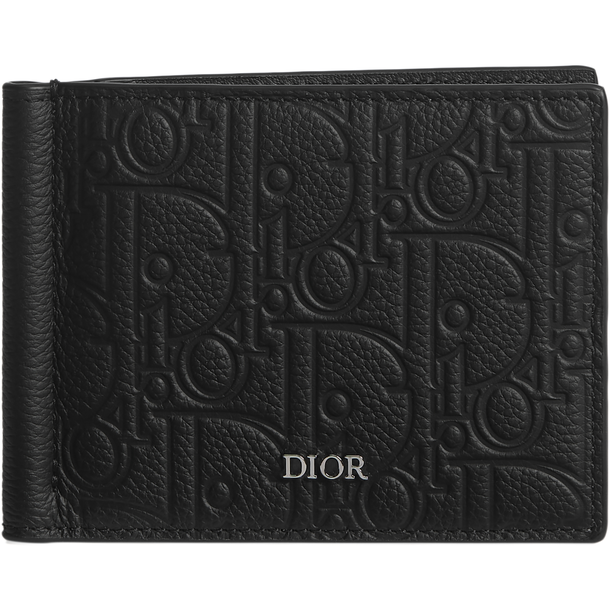 Wallet with Money Clip Black Dior Gravity Leather E01
