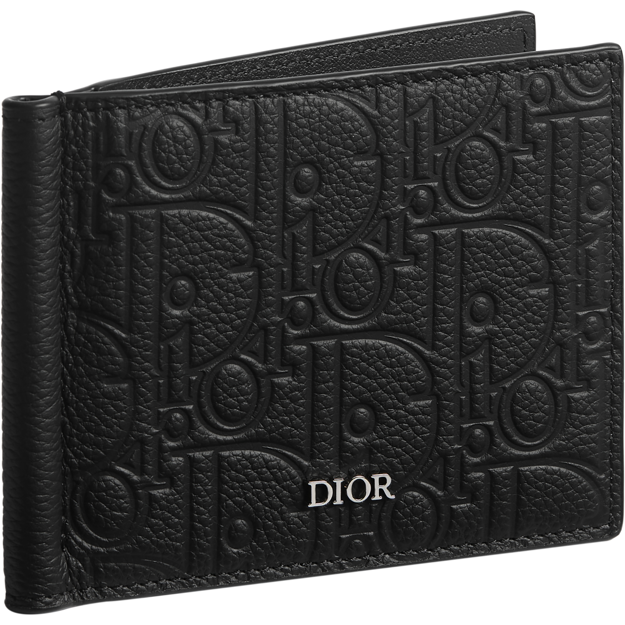 Wallet with Money Clip Black Dior Gravity Leather E03