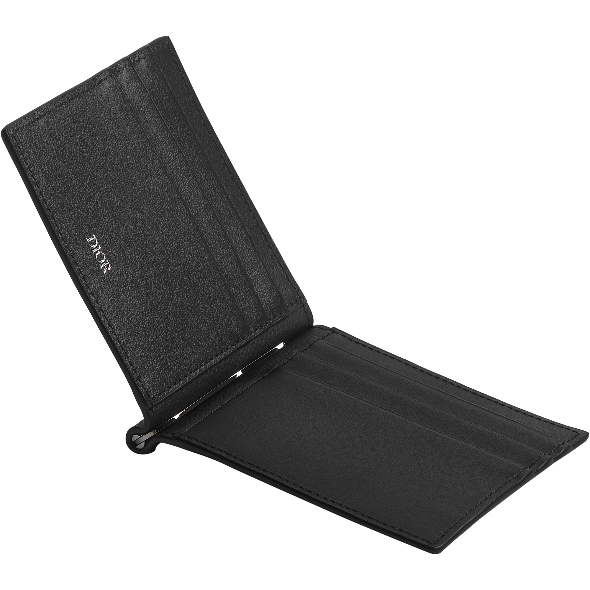 Wallet with Money Clip Black Dior Gravity Leather E07