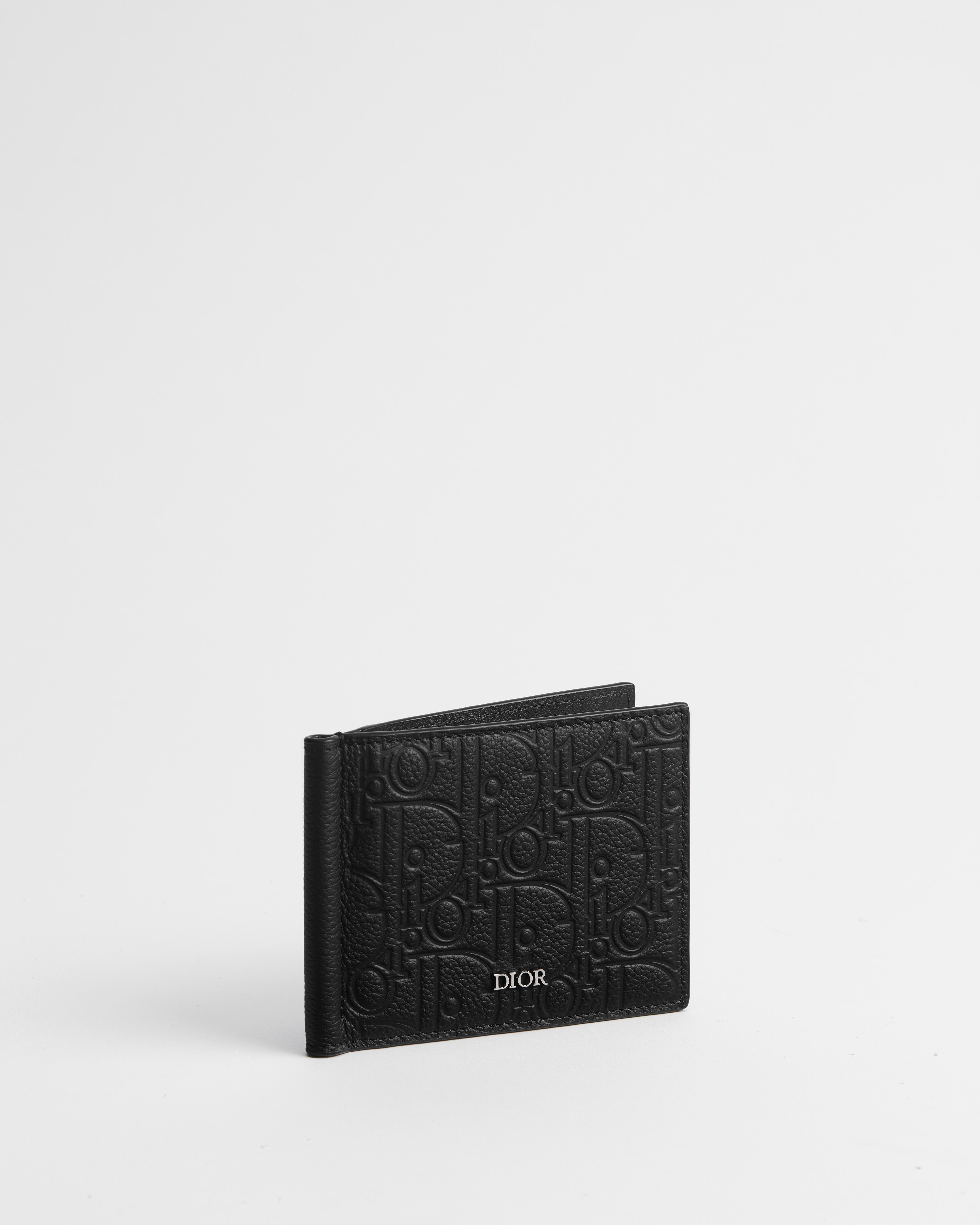 Wallet with Money Clip Black Dior Gravity Leather E03