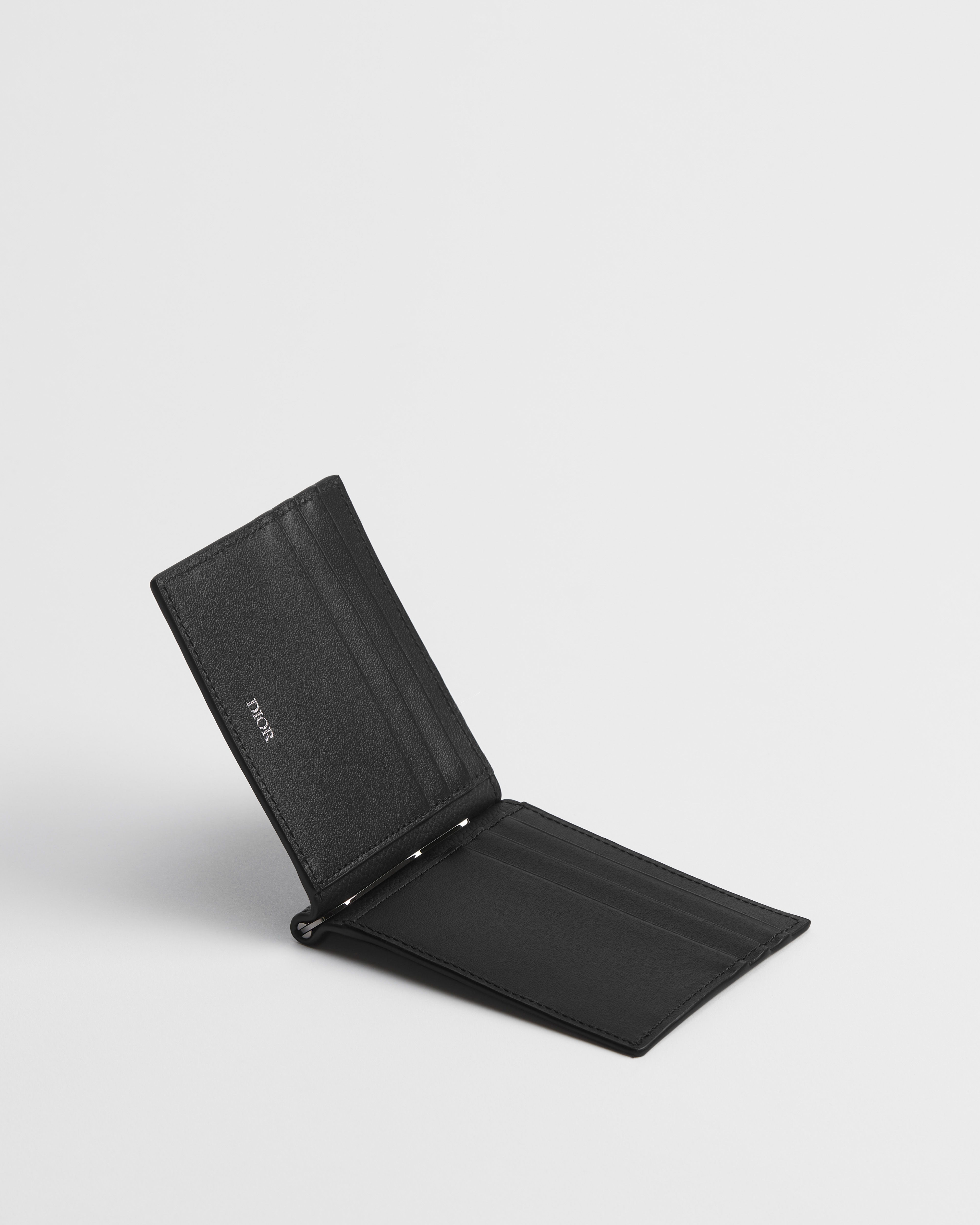 Wallet with Money Clip Black Dior Gravity Leather E07