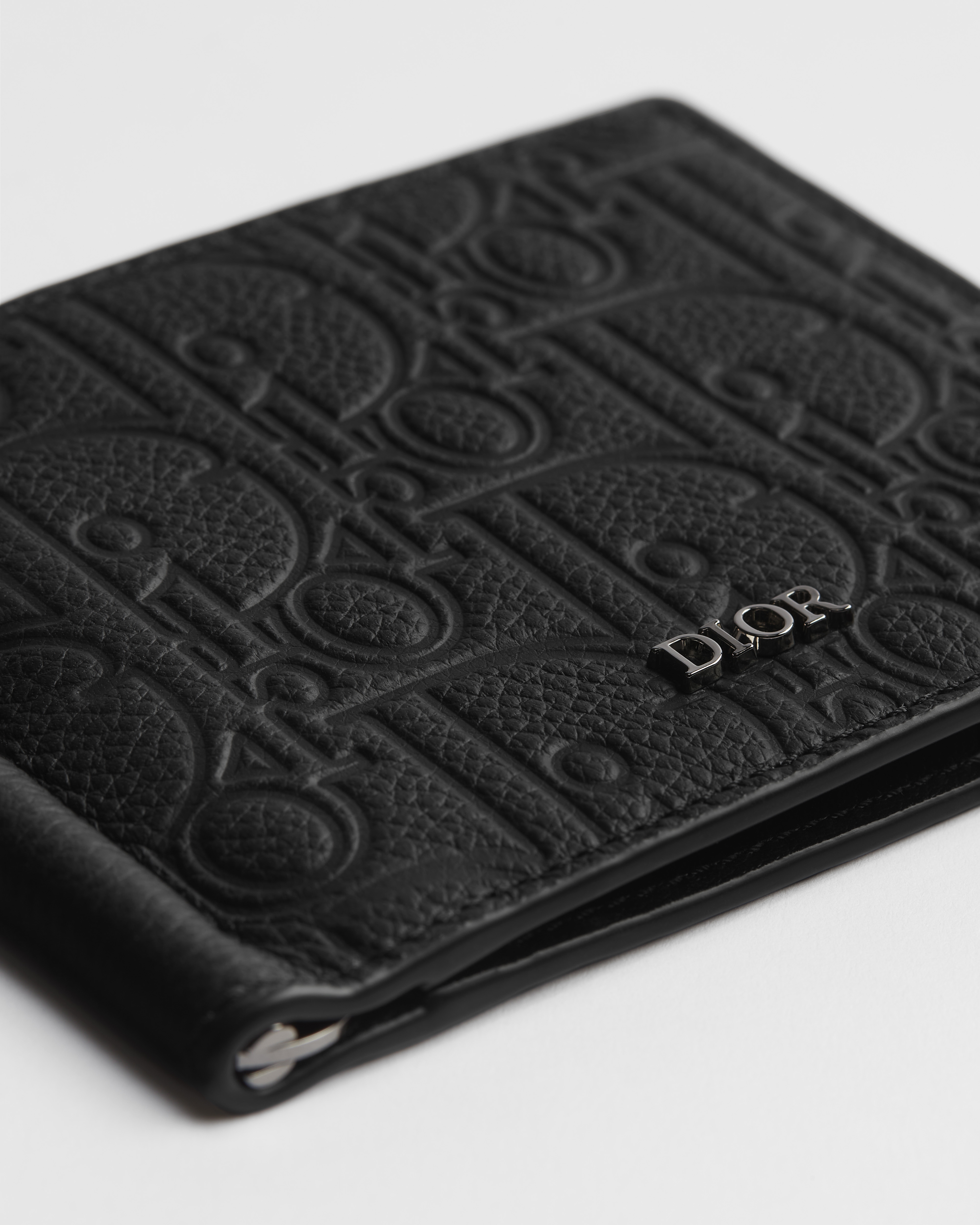 Wallet with Money Clip Black Dior Gravity Leather E09
