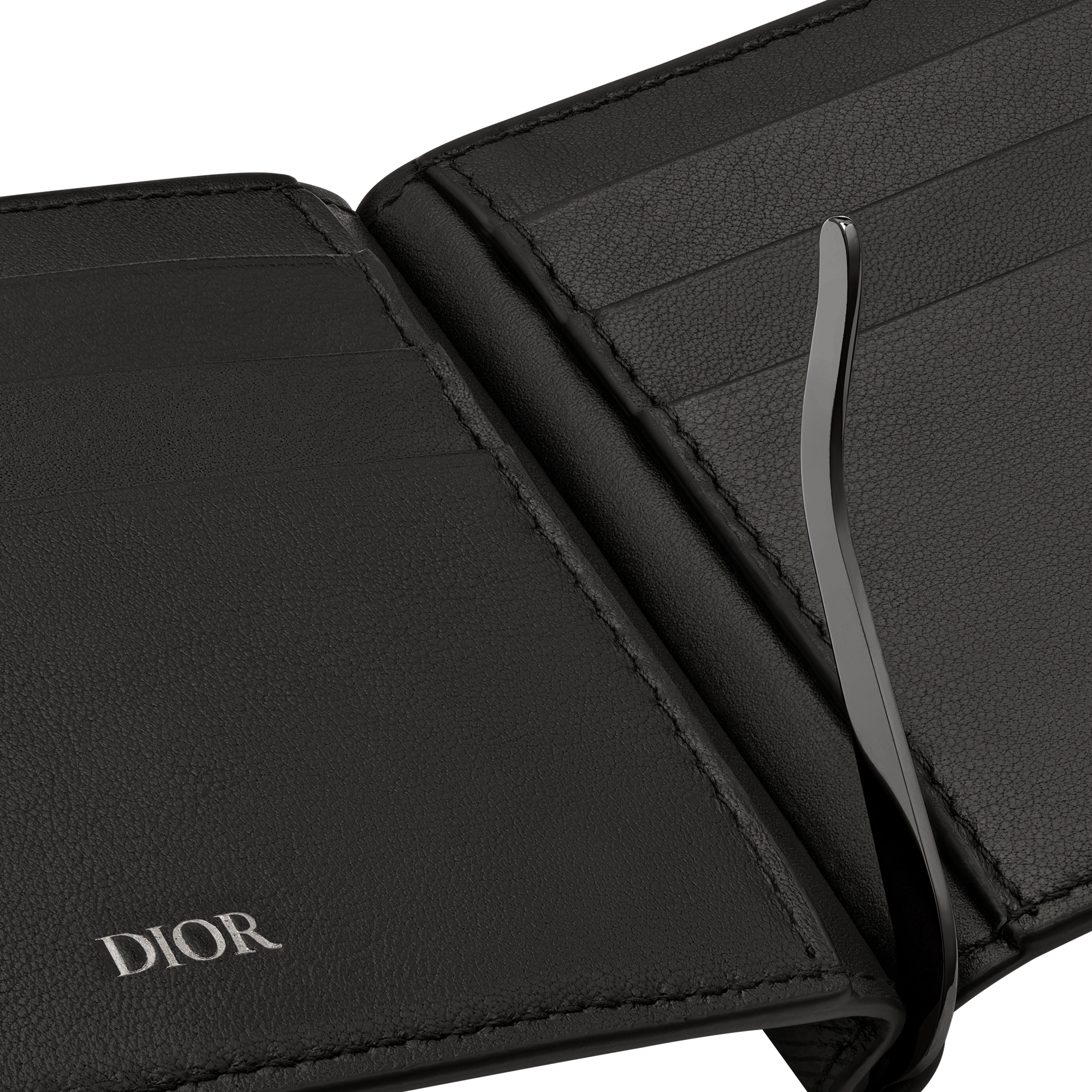 Wallet with Money Clip Black Dior Oblique Jacquard E10