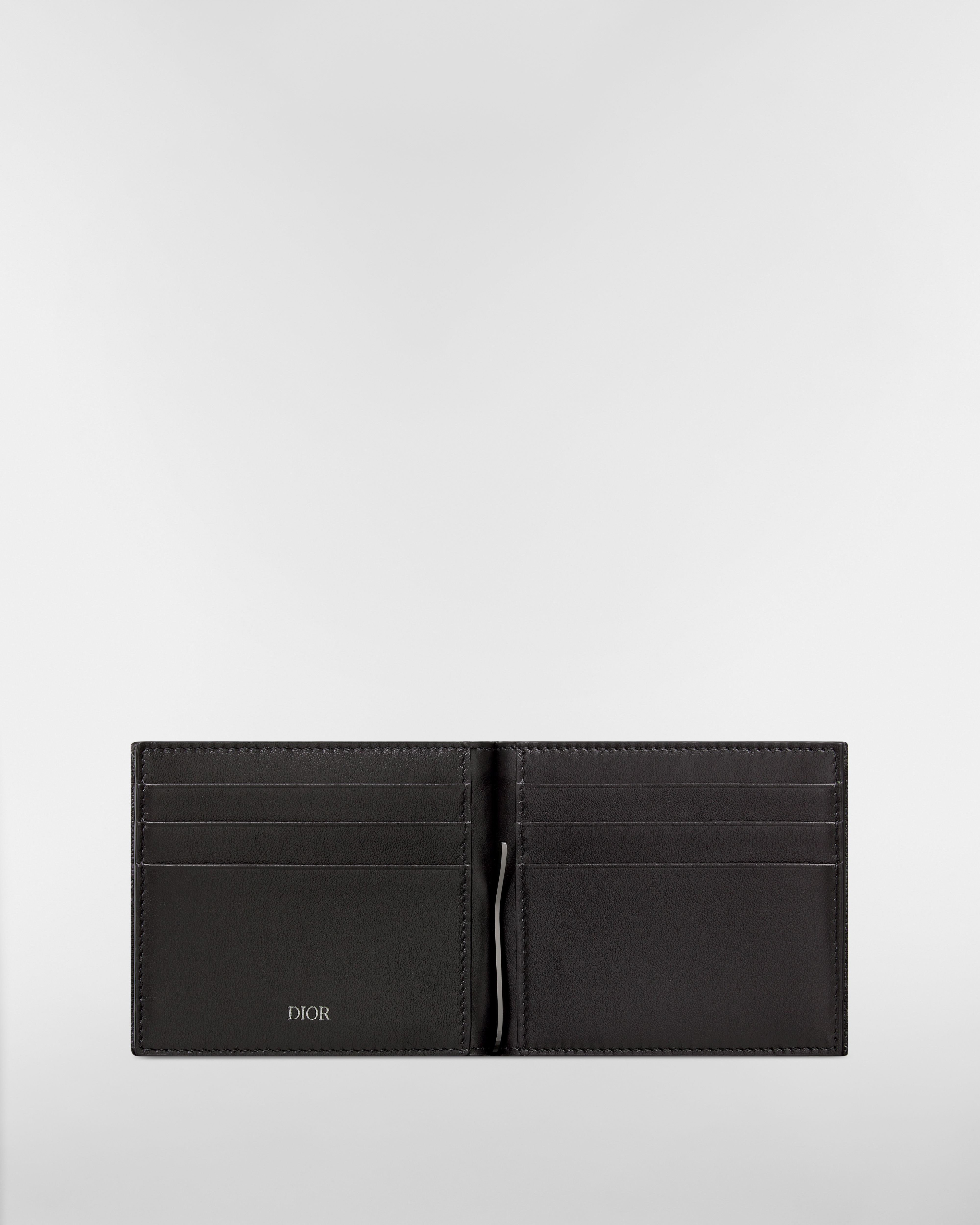 Cartera con pinza para billetes Dior Oblique en jacquard negro E07