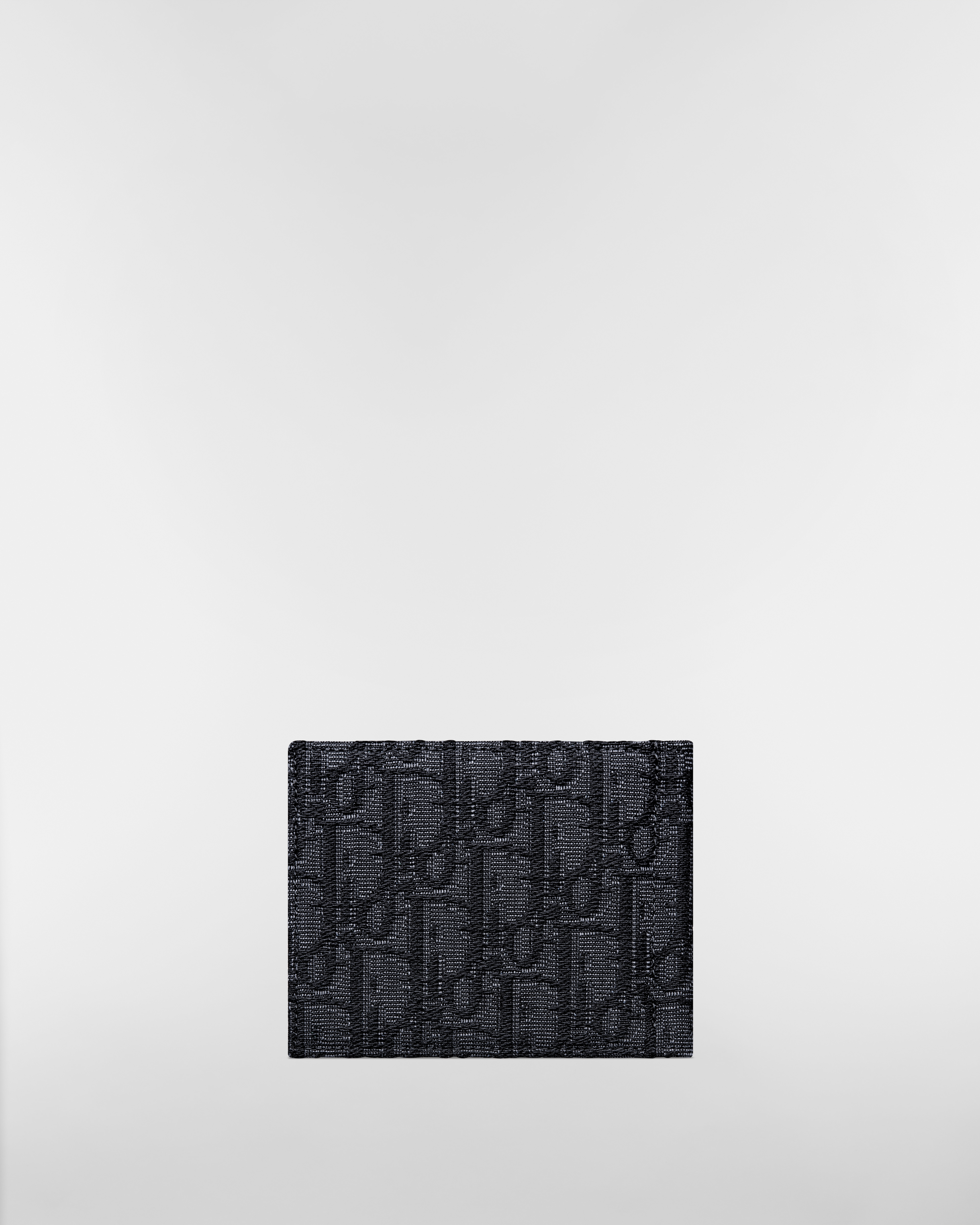 Cartera con pinza para billetes Dior Oblique en jacquard negro E08