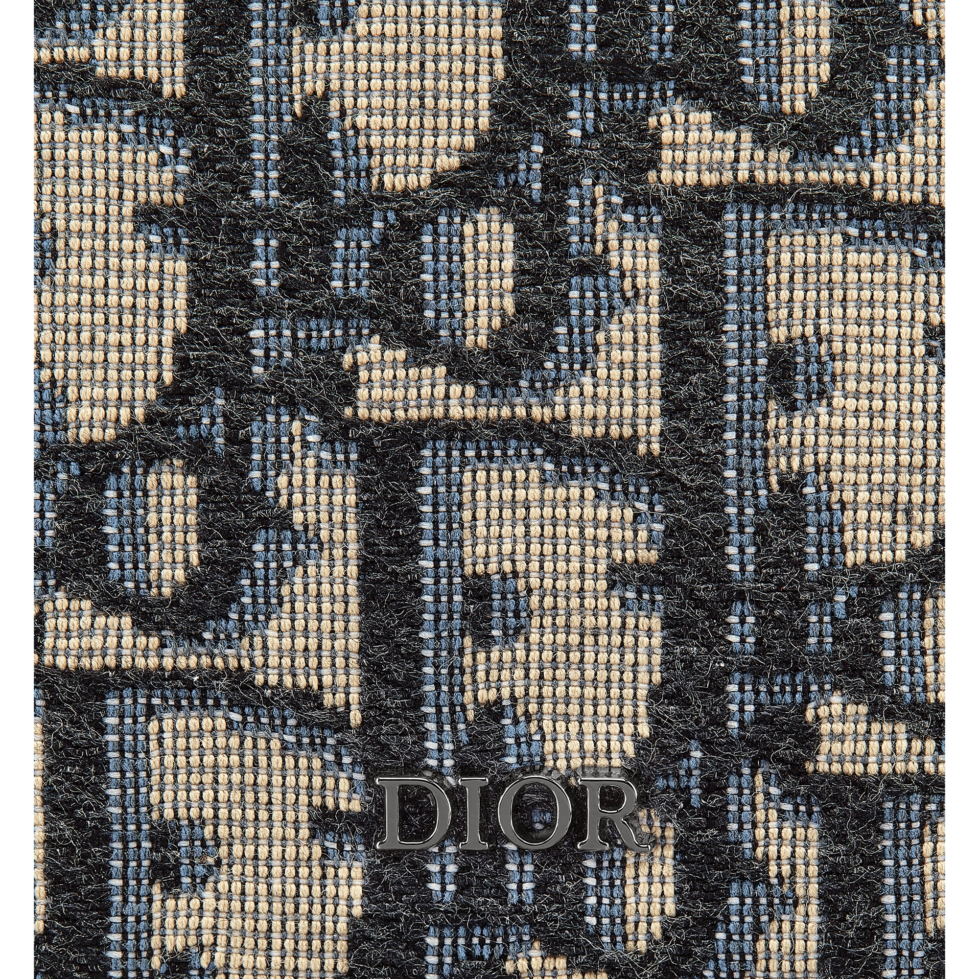 Wallet with Money Clip Beige and Black Dior Oblique Jacquard E09