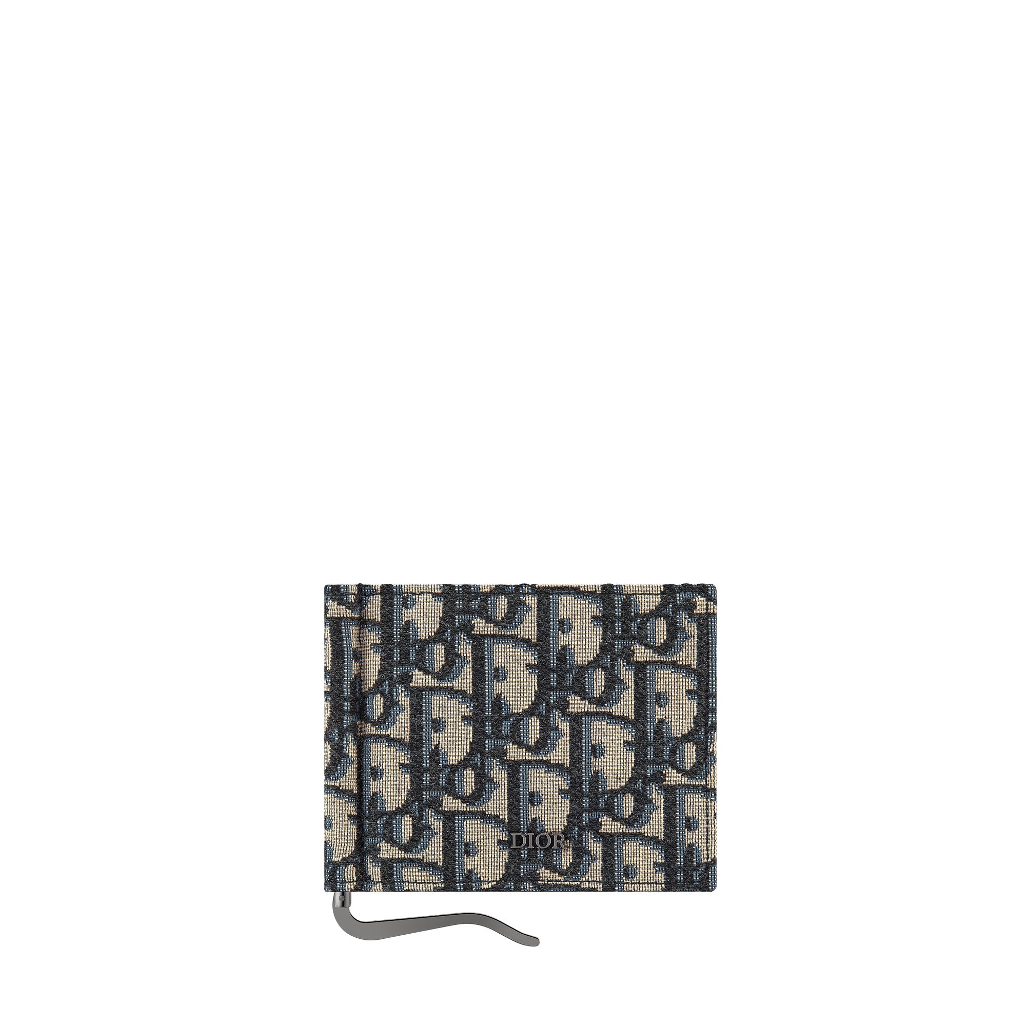 Wallet with Money Clip Beige and Black Dior Oblique Jacquard E10