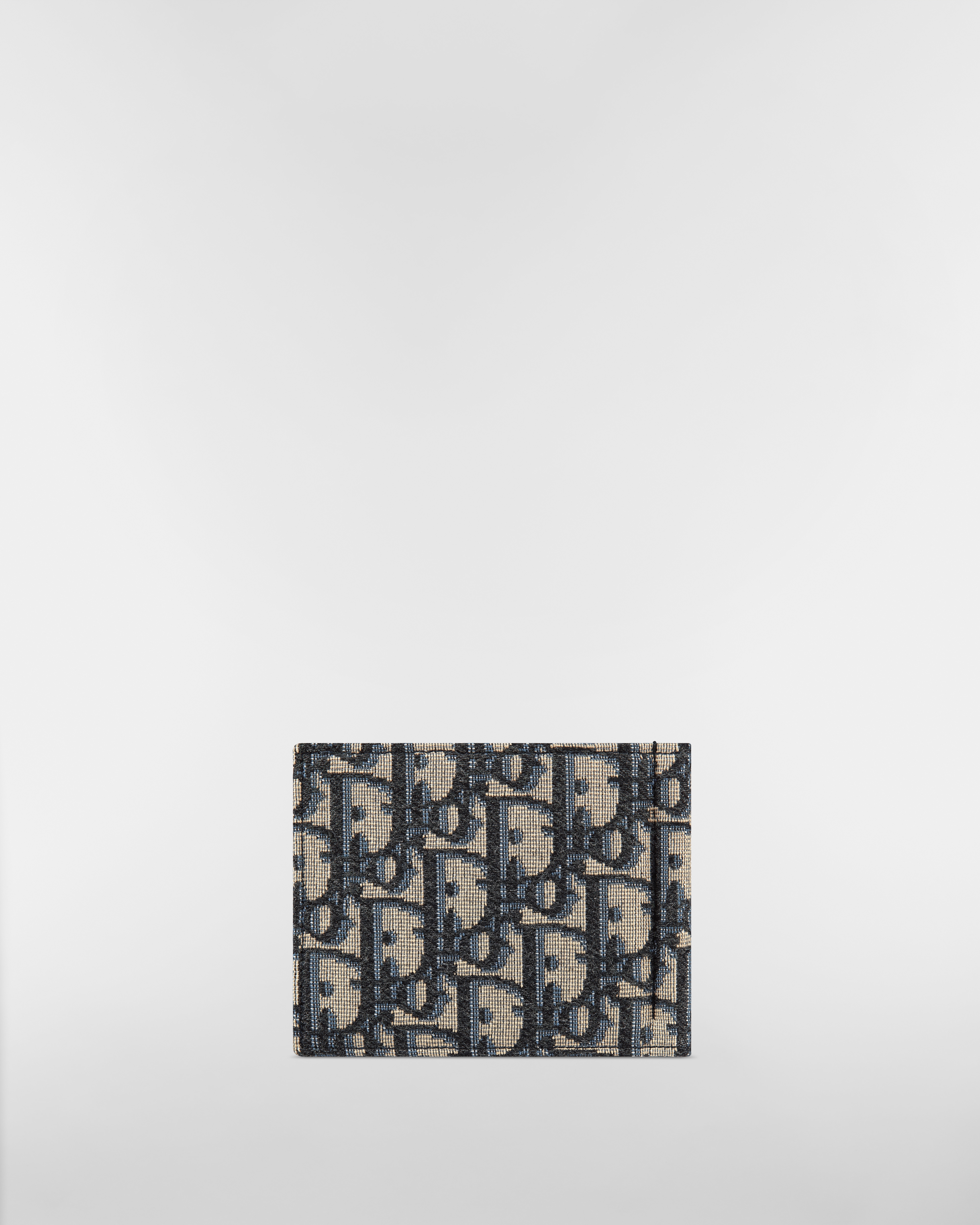 Wallet with Money Clip Beige and Black Dior Oblique Jacquard E08