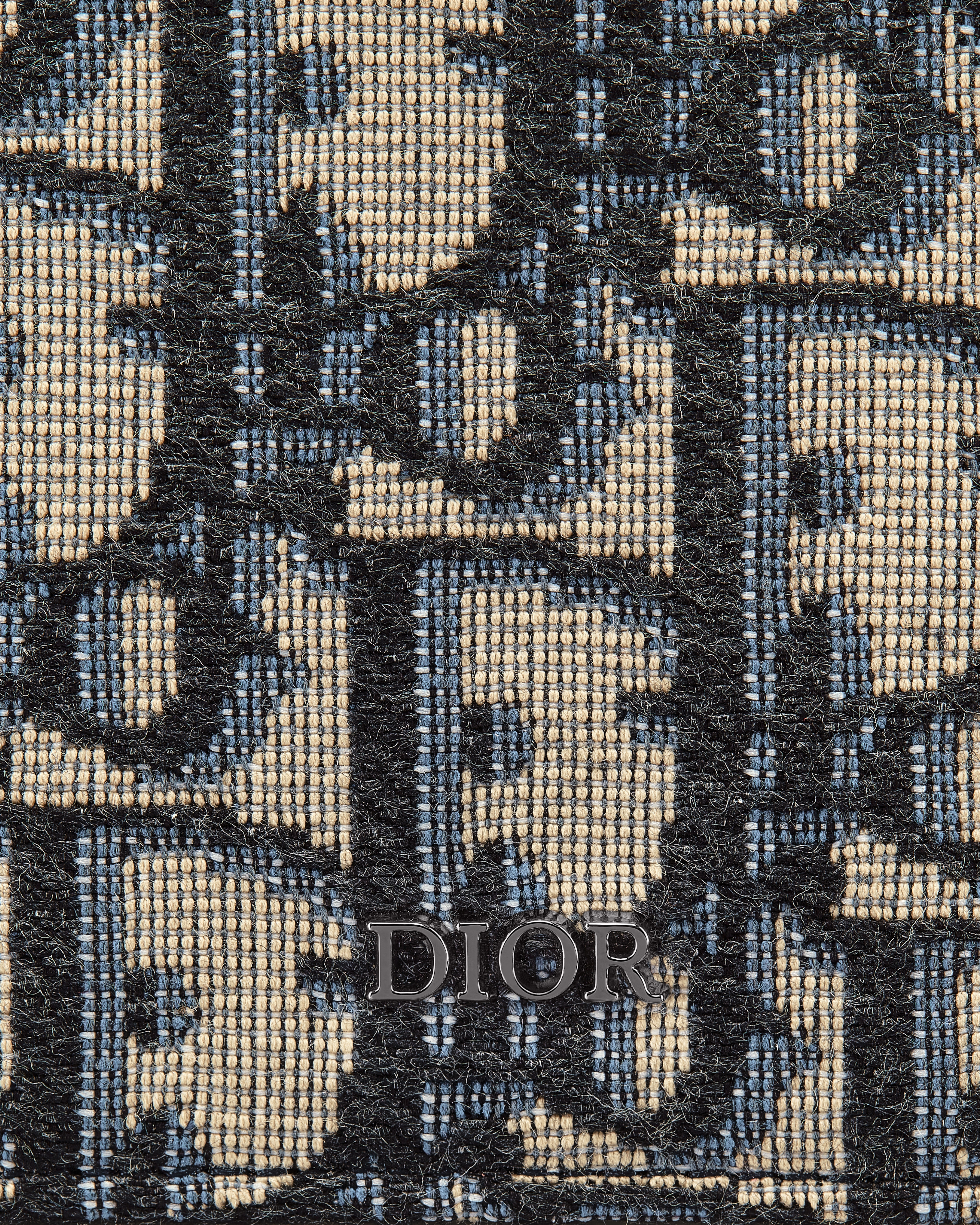 Wallet with Money Clip Beige and Black Dior Oblique Jacquard E09