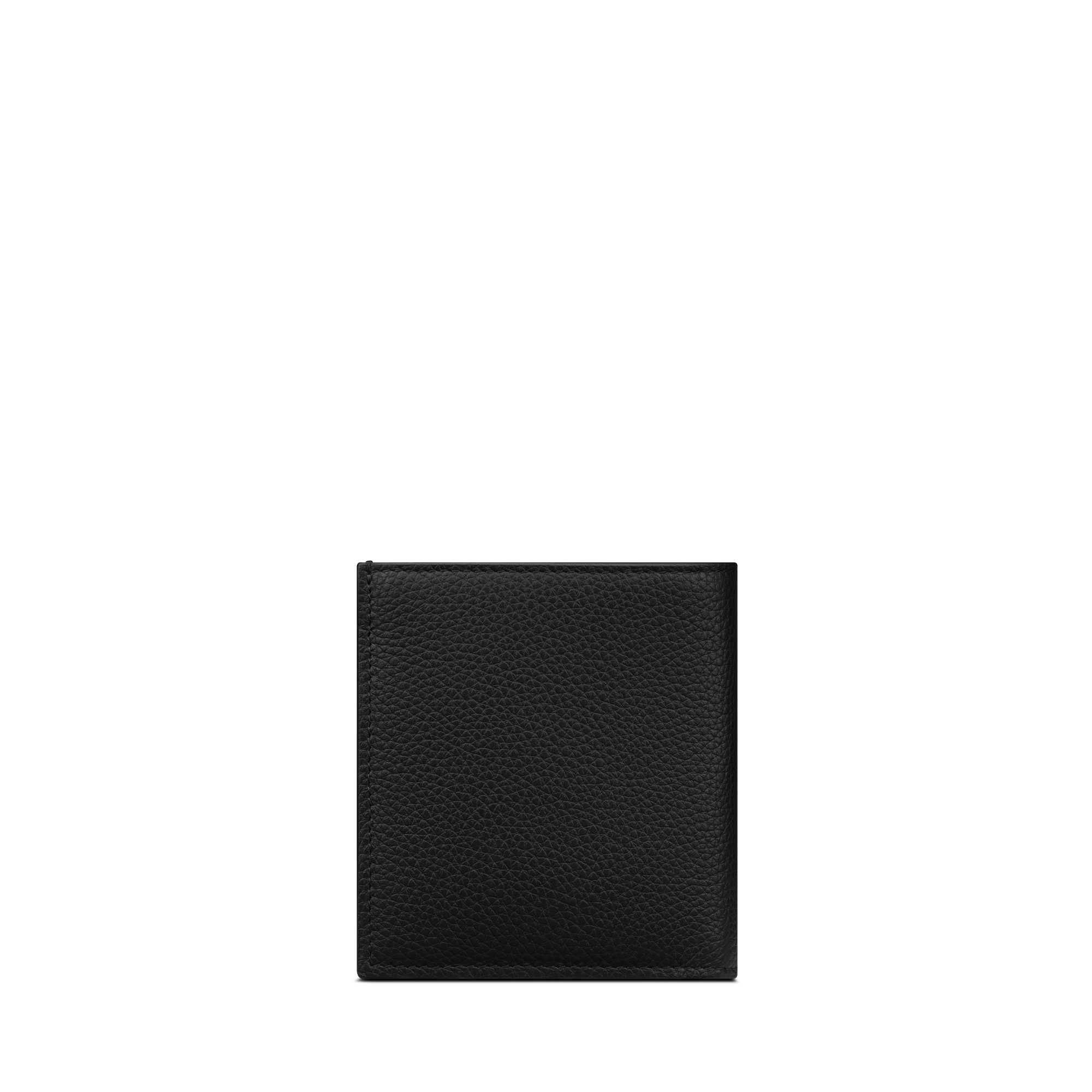 CD Icon Vertical Bifold Wallet Black Grained Calfskin E08