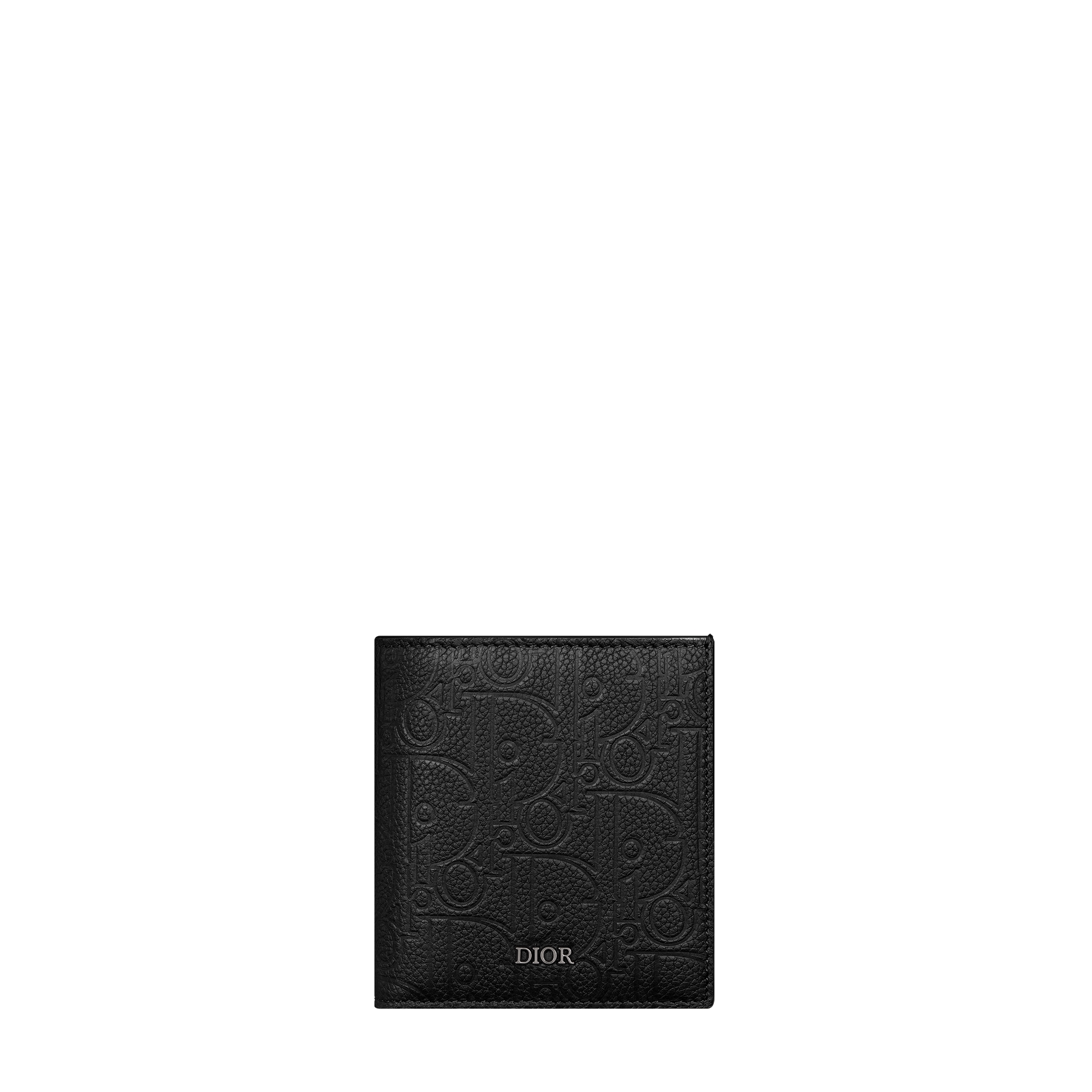 Vertical Bifold Wallet Black Dior Gravity Leather and Black Smooth Calfskin E01