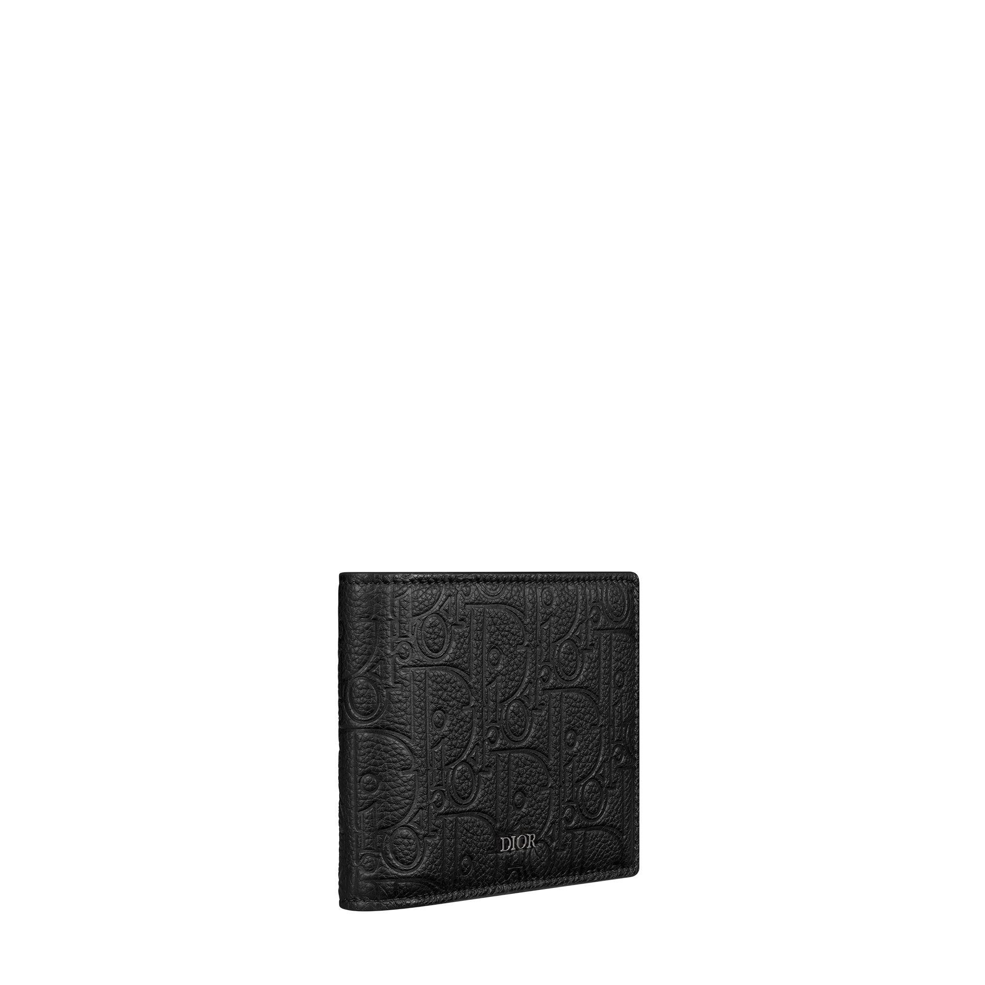 Vertical Bifold Wallet Black Dior Gravity Leather and Black Smooth Calfskin E03