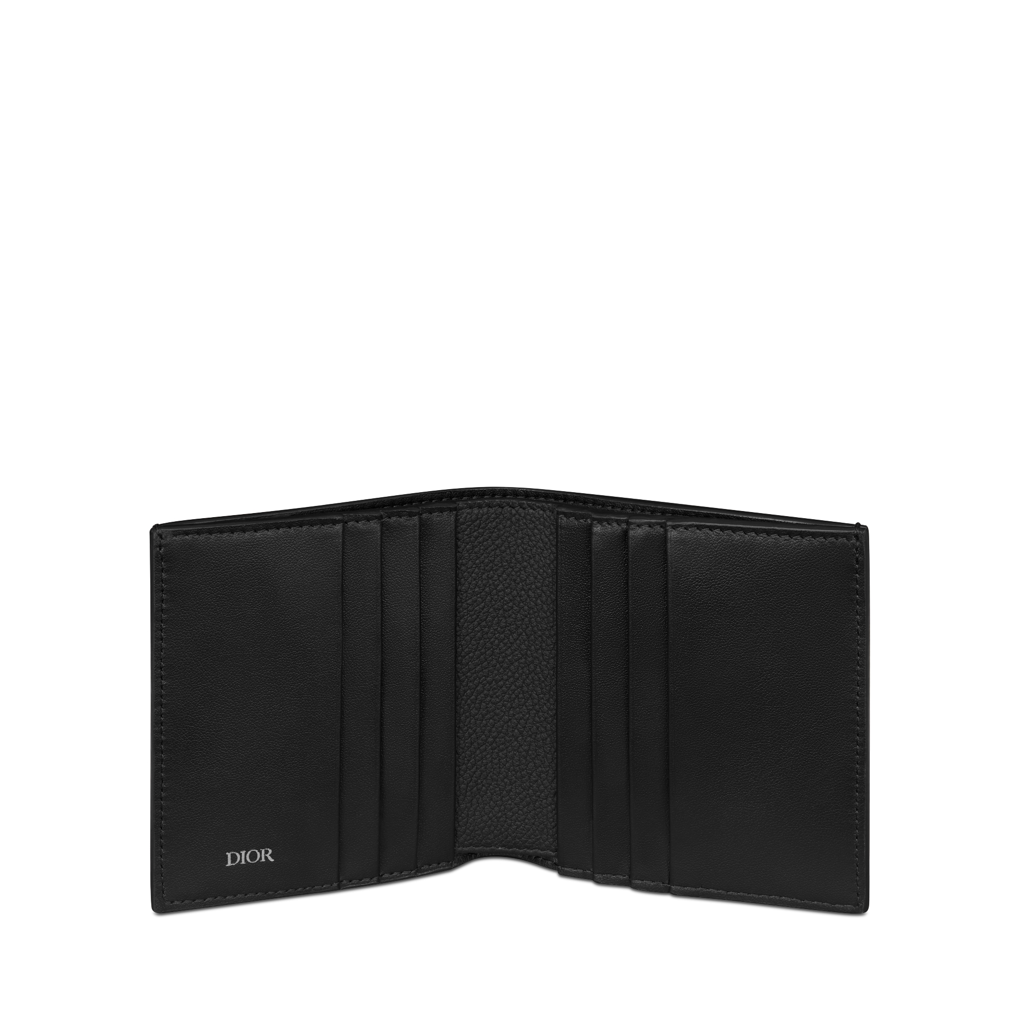 버티컬 반지갑 블랙 Dior Gravity 가죽 & 블랙 스무스 송아지 가죽 E07