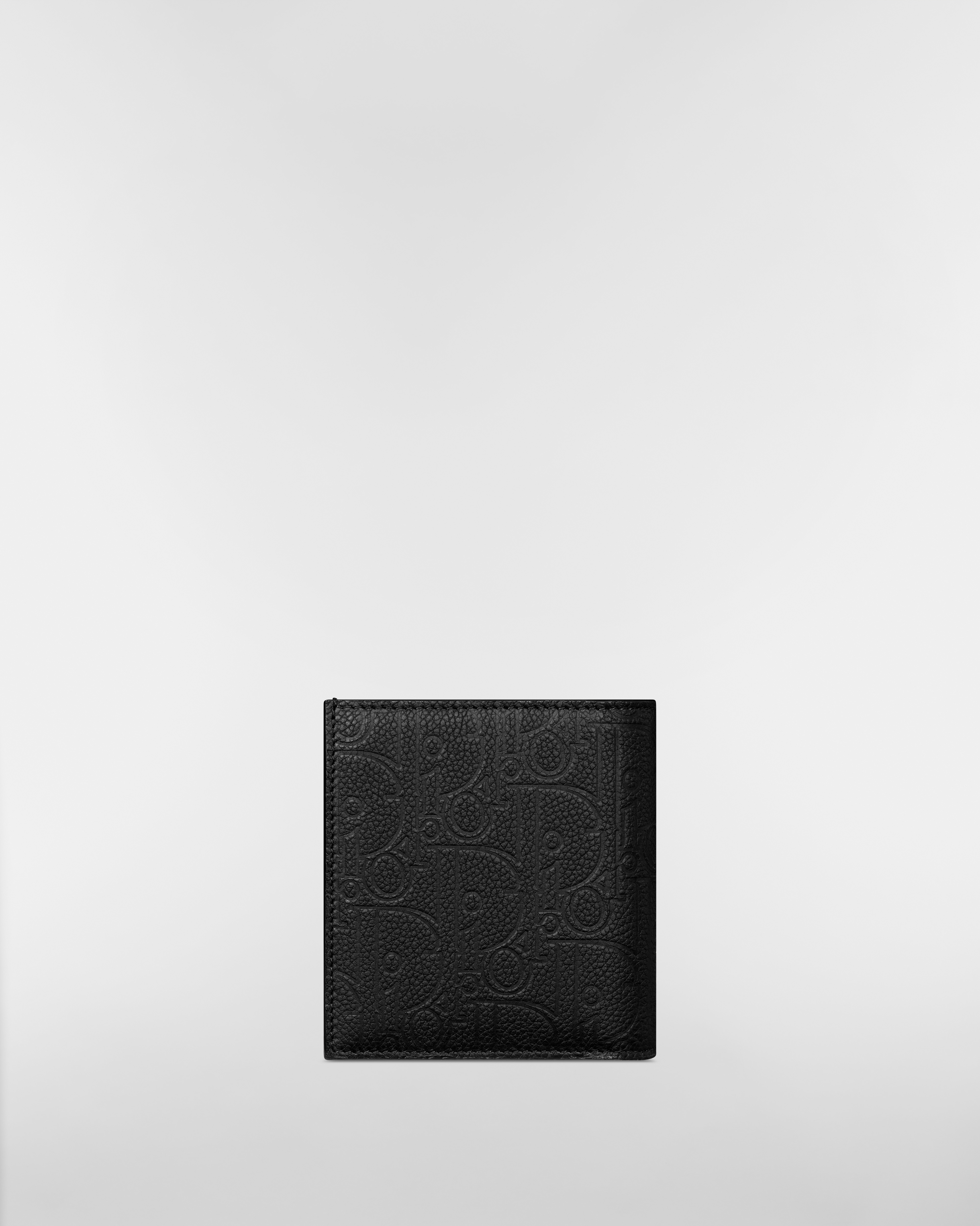 Vertical Bifold Wallet Black Dior Gravity Leather and Black Smooth Calfskin E08