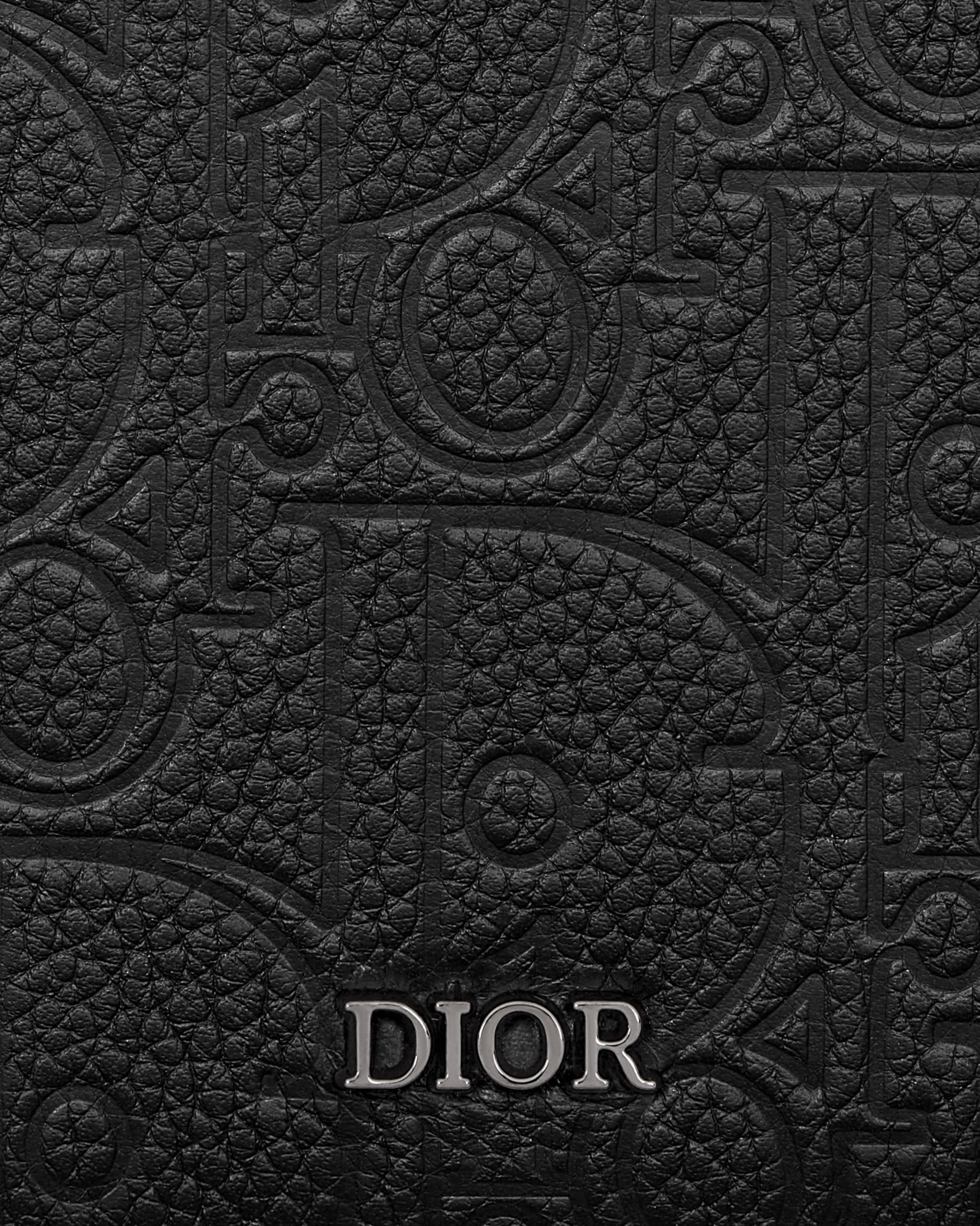 Vertical Bifold Wallet Black Dior Gravity Leather and Black Smooth Calfskin E09