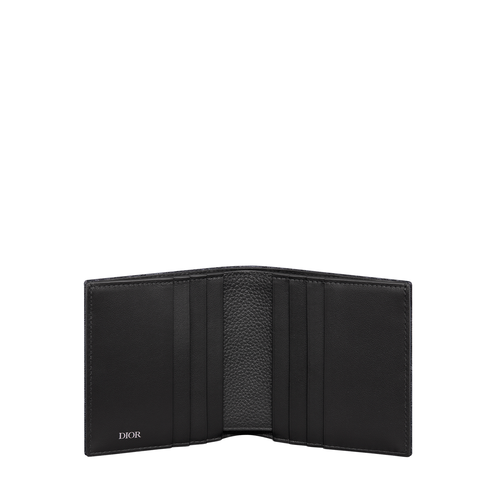 Vertical Bifold Wallet Black Dior Oblique Jacquard E07
