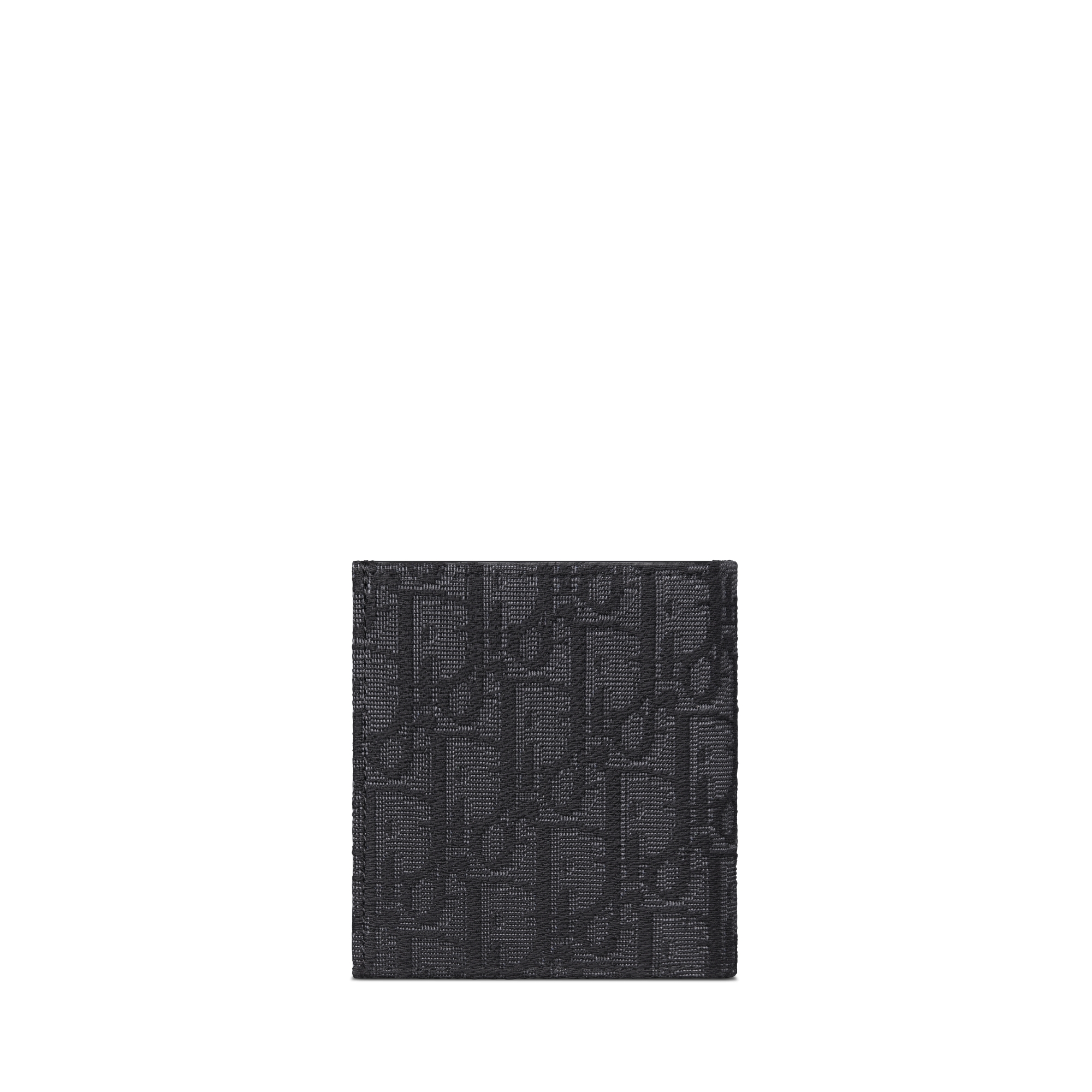 Portafoglio bifold verticale Jacquard Dior Oblique nero E08
