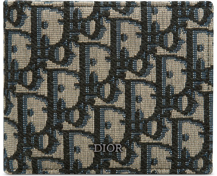 Compact Wallet Beige and Black Dior Oblique Jacquard | DIOR