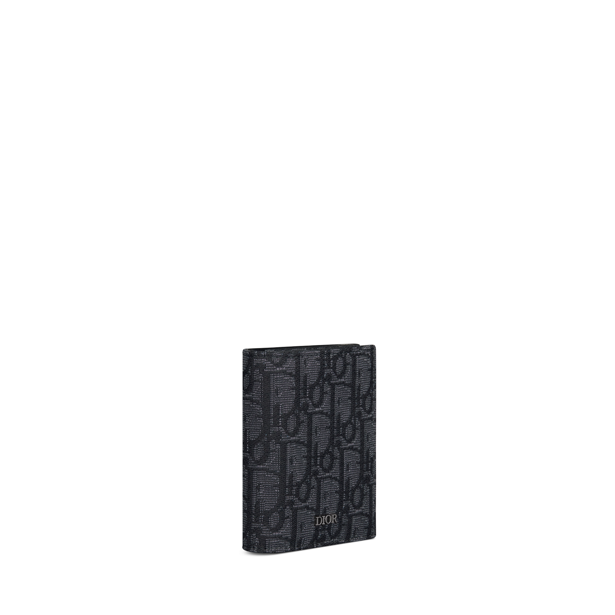 Trifold Wallet Black Dior Oblique Jacquard E03