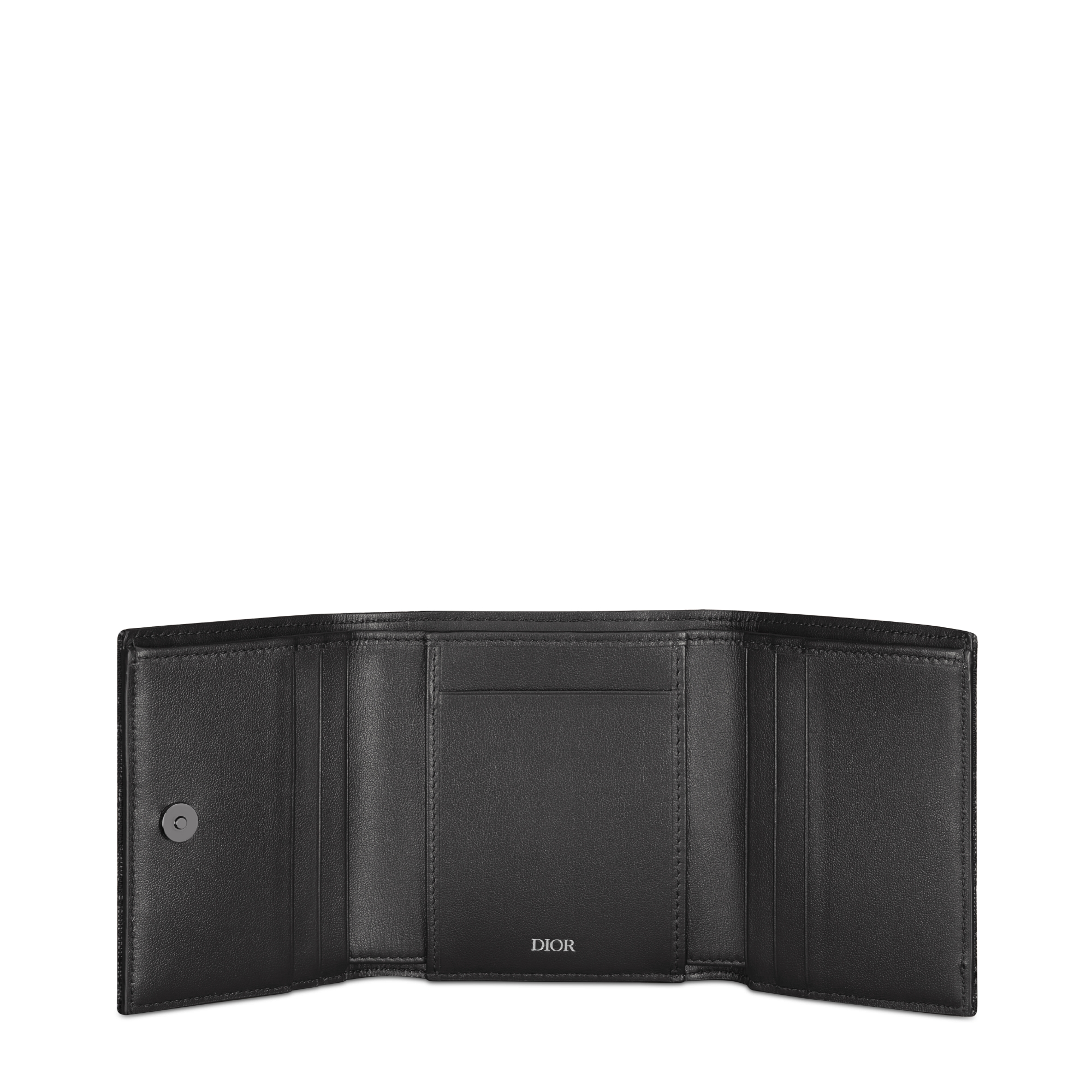 Trifold Wallet Black Dior Oblique Jacquard E07